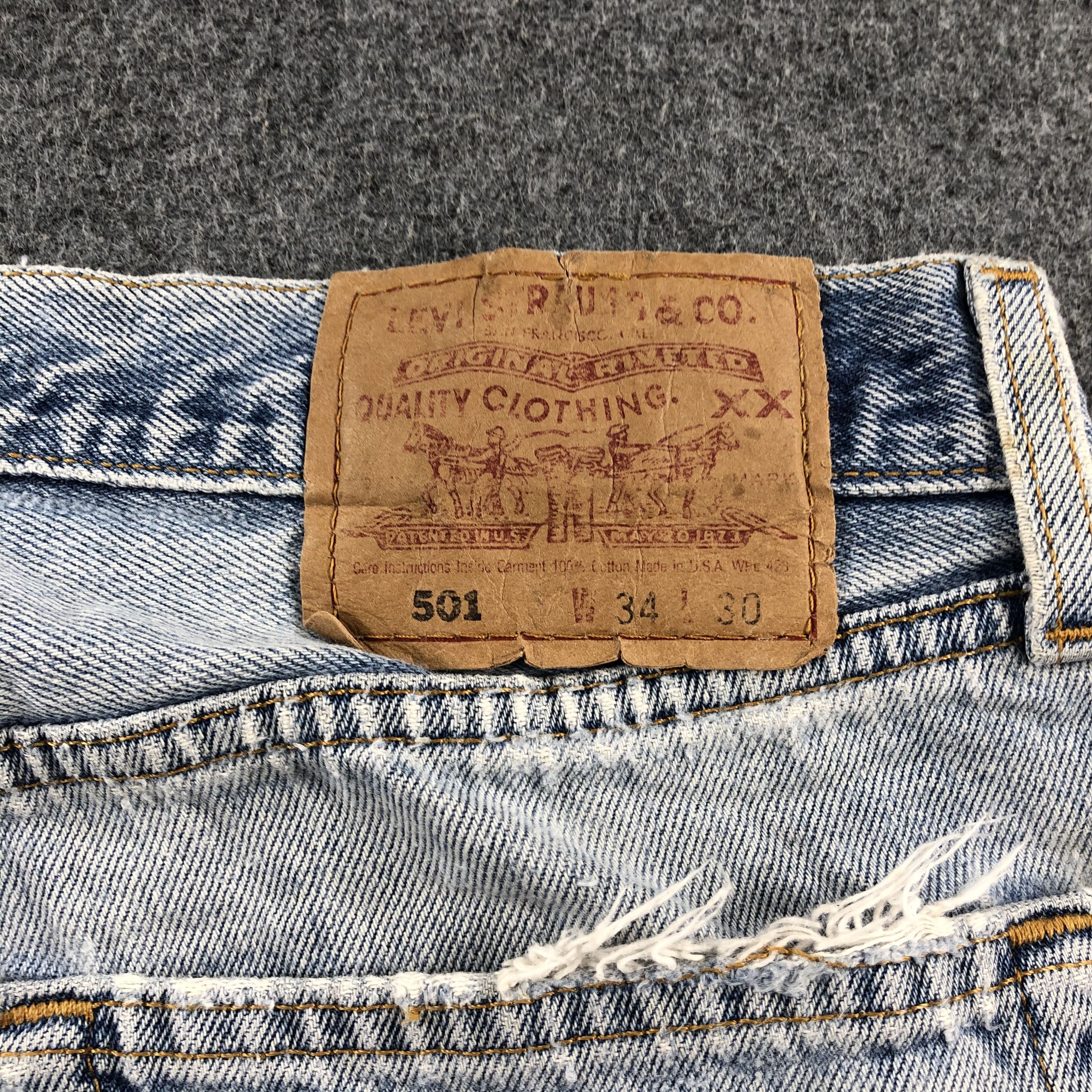 Levi's 90s Vintage Blue Wash Levis 501 Jeans-J2550 Size US 32 / EU 48 - 5 Thumbnail