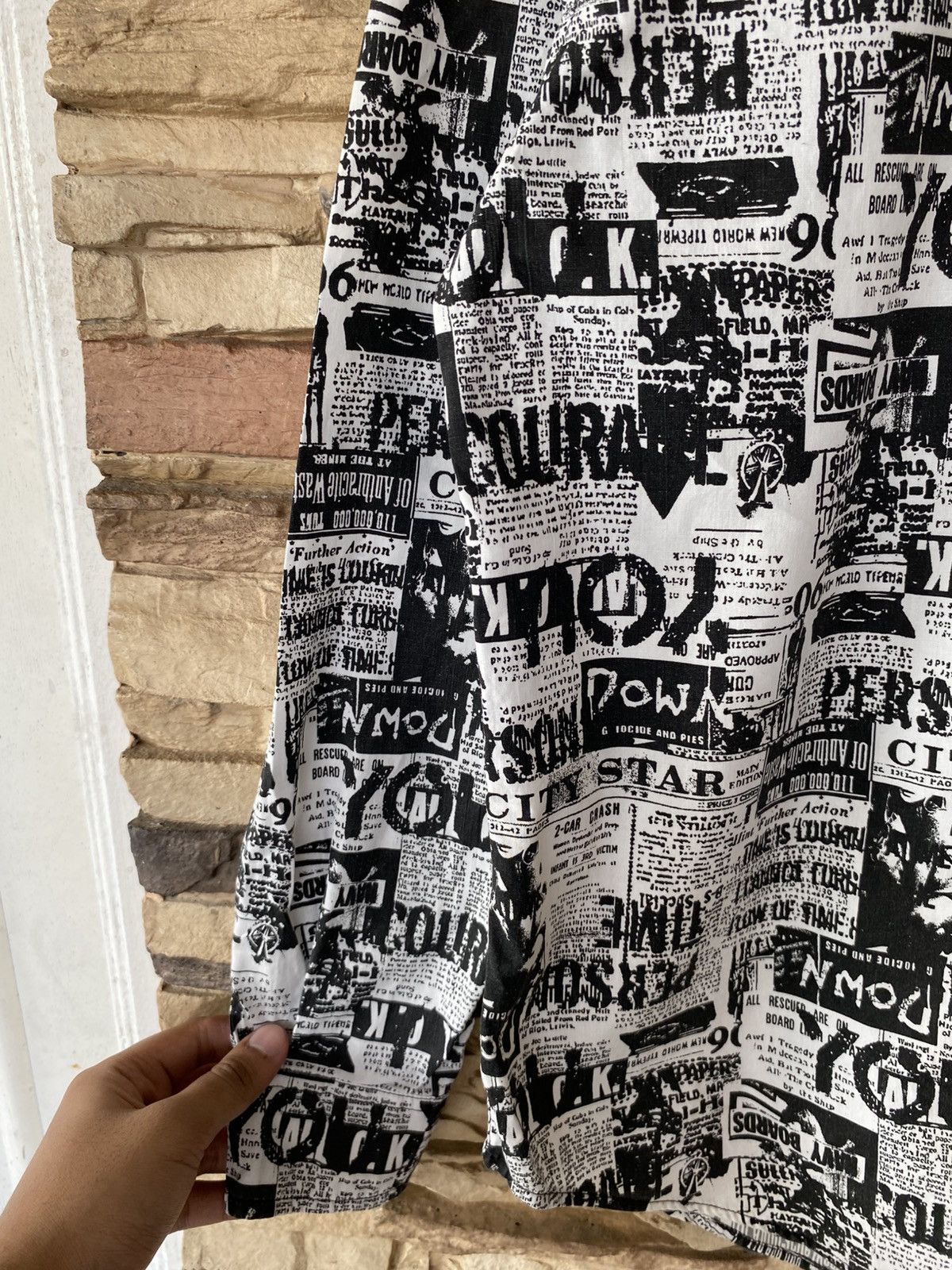 Vintage Vintage Seditionaries Punk Newspaper Sexy Print Button Up Shirt Long Sleeve Size US M / EU 48-50 / 2 - 2 Thumbnail
