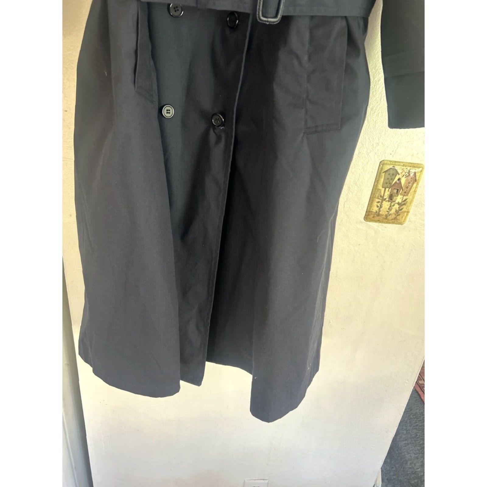 Vintage DSCP Garrison Collection Coat Trench All Weather Lined Belted Double-Breasted Zip Out Lining Women Petite 16S Blue Black Size 10P XS? Size L / US 10 / IT 46 - 4 Thumbnail