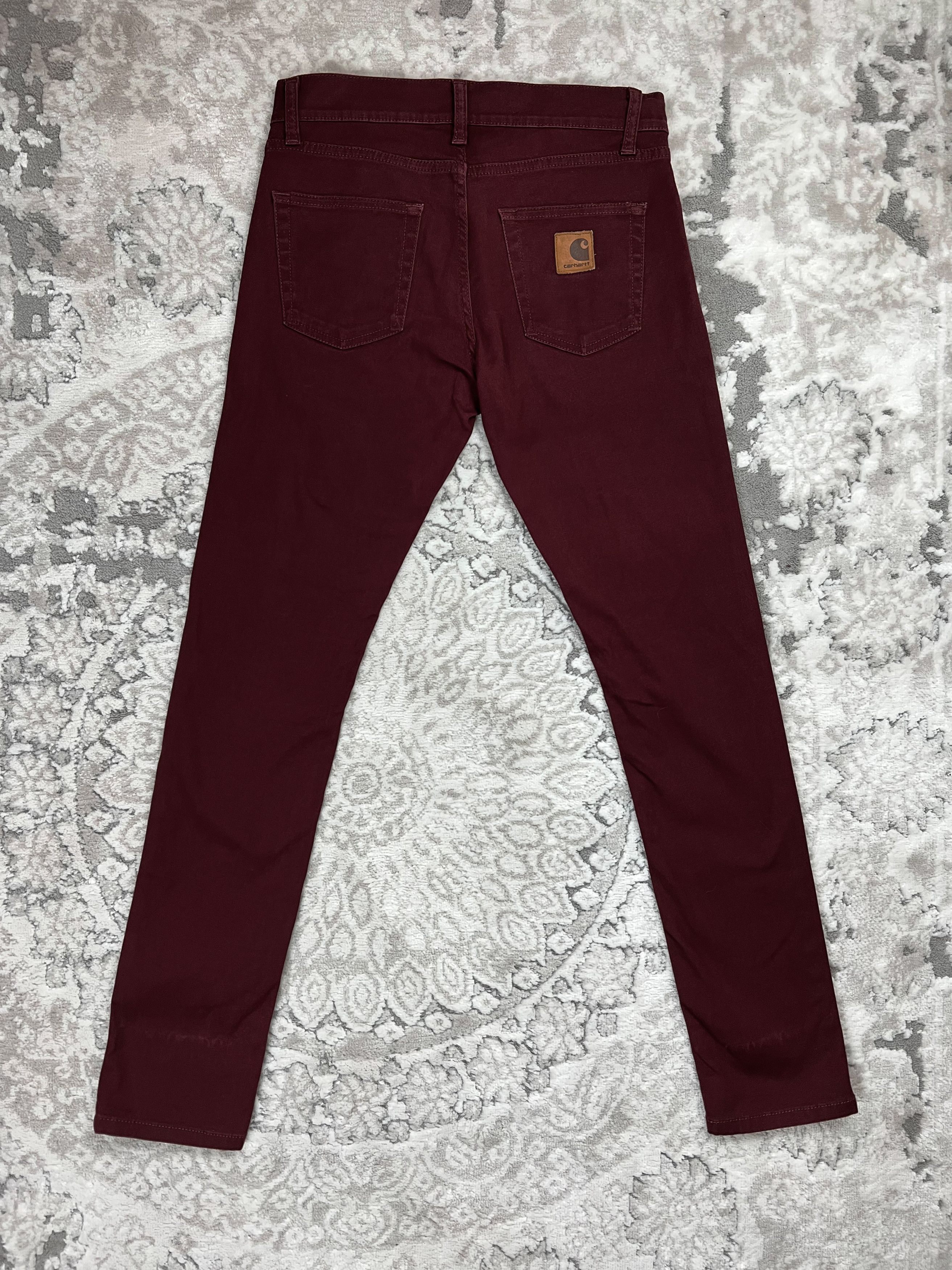 Carhartt Wip Carhartt WIP Rebel Pant Burgundy Stretch Slim Fit 31 Size US 31 - 7 Thumbnail