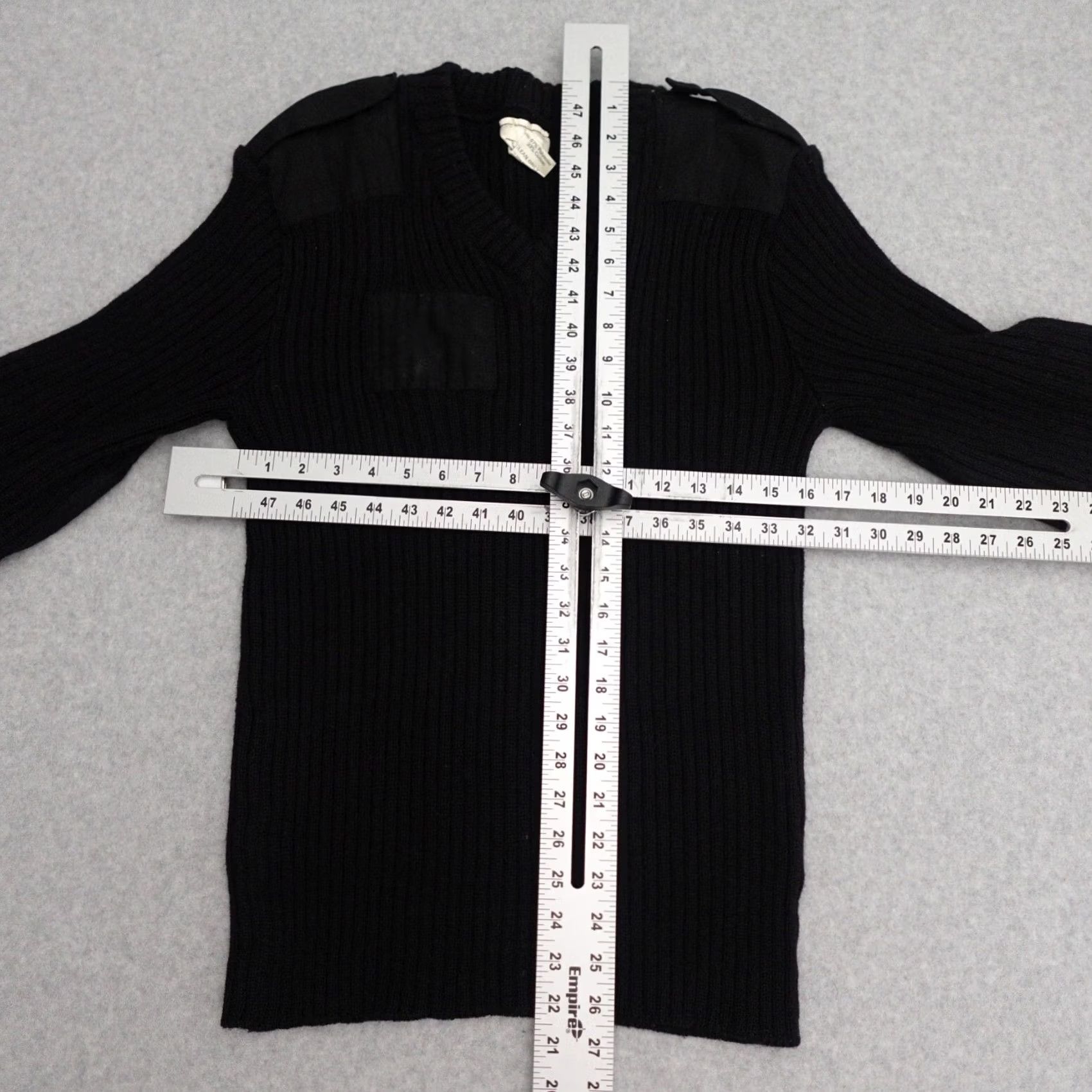 Vintage VTG Brigade Quarter Masters Sweater Adult 42 in Black Wool Size US XL / EU 56 / 4 - 2 Thumbnail