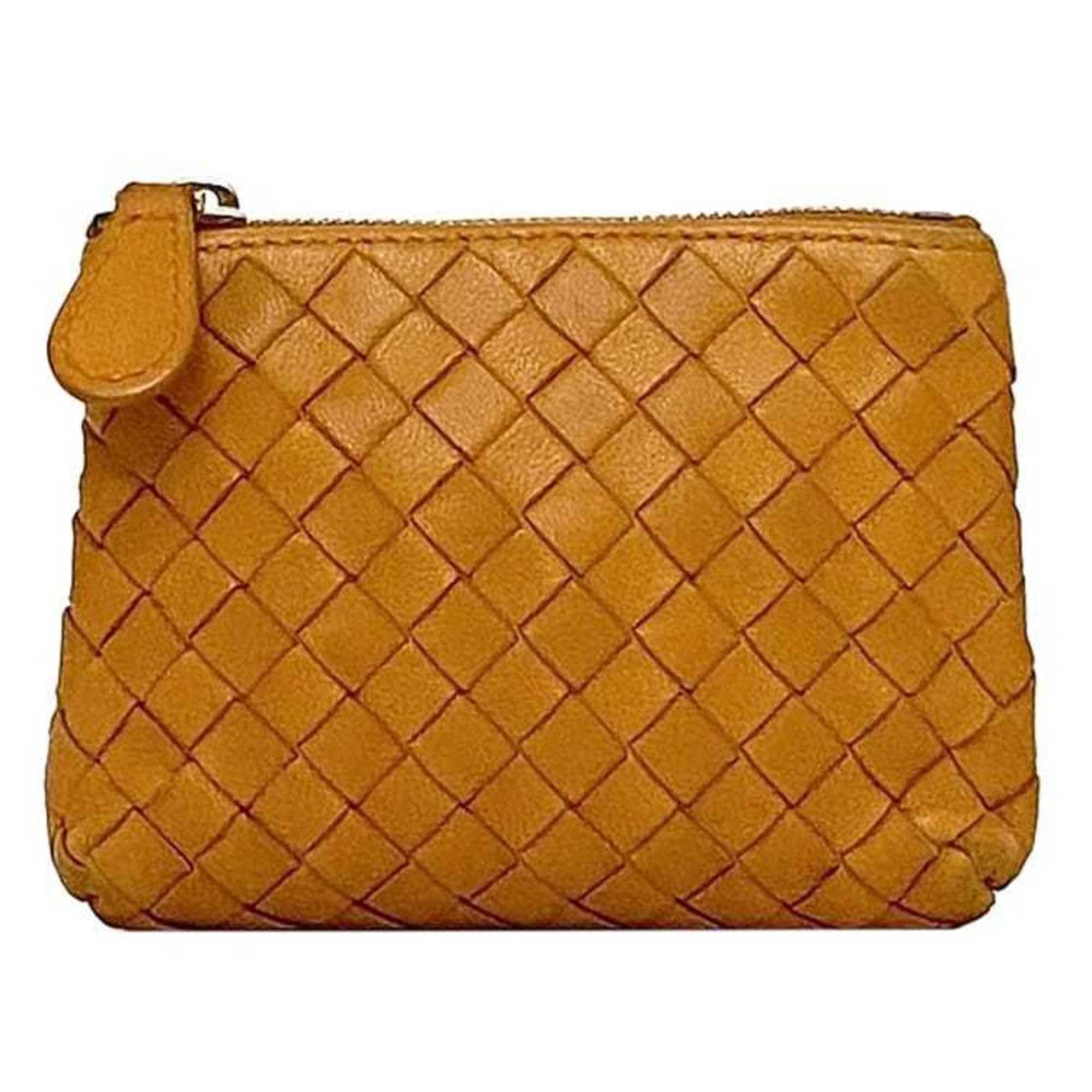 Bottega Veneta Coin Case Ec-22653 Orange Intrecciato 185859 V0010 7603 Purse Leather Bottega Veneta Pouch Mini, Women's