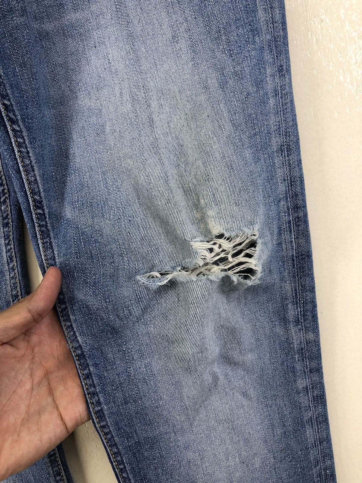 Big John Big John Distressed Skinny Faded Blue Jeans Size US 28 / EU 44 - 10 Thumbnail