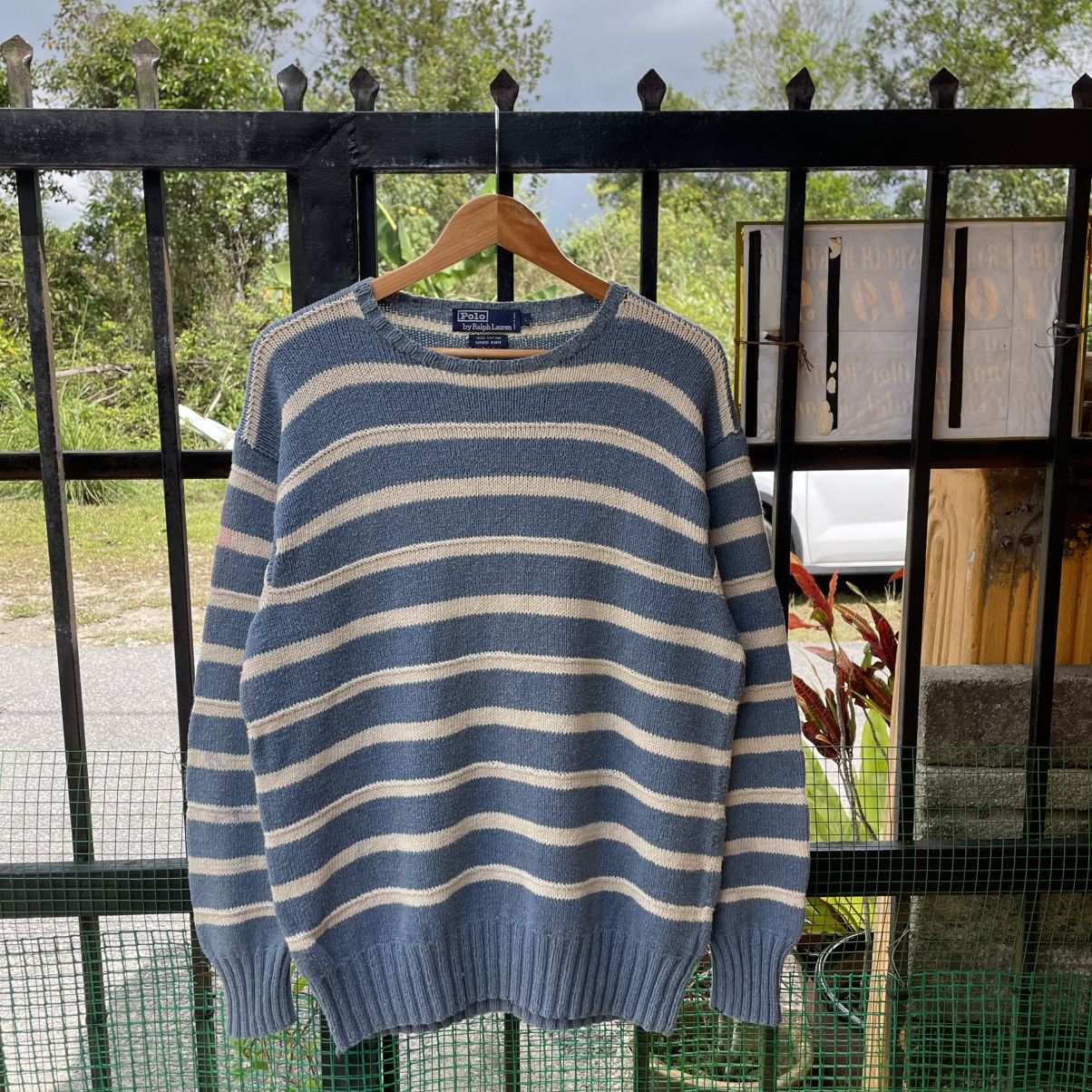Polo Ralph Lauren 🔥Vintage Polo Ralph Lauren Hand Knit Made Striped Knitwear Size US S / EU 44-46 / 1 - 1 Thumbnail