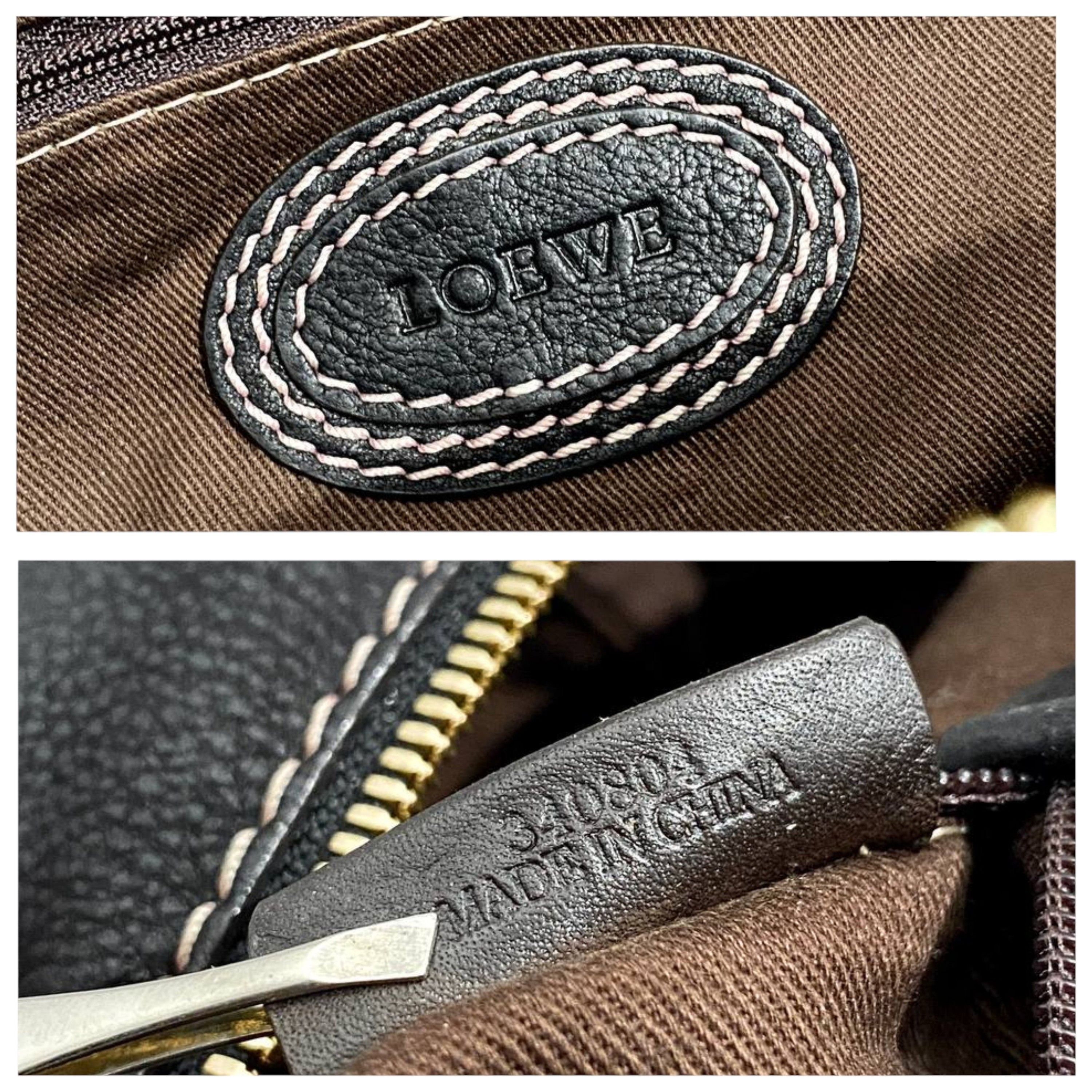 Loewe Loewe Anagram Logo Black Leather Black Bowling Tote Hand Bag Size ONE SIZE - 13 Thumbnail