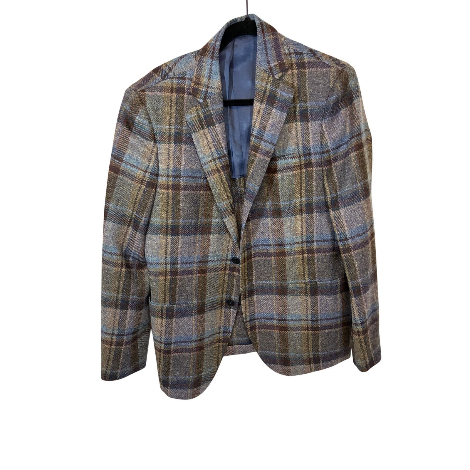 Angelo Nardelli NWOT Angelo Nardelli Plaid Blue Check Wool Blazer Men's 52 Size XXL / US 16-18 / IT 52-54 - 1 Thumbnail