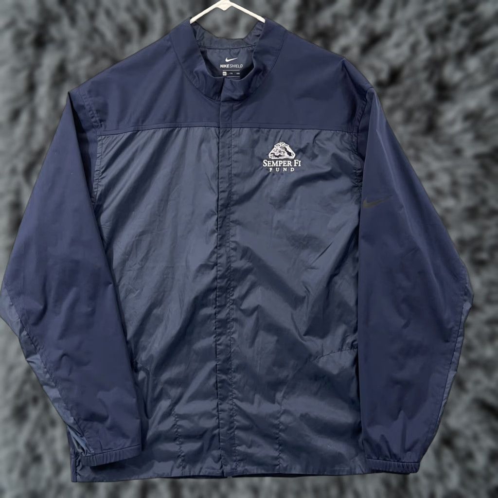 Nike Nike Shield Jacket Mens 2XL Blue Semper Fi Military Sport Zip Active Outdoor Windbreaker Jacket Size US XXL / EU 58 / 5 - 1 Thumbnail