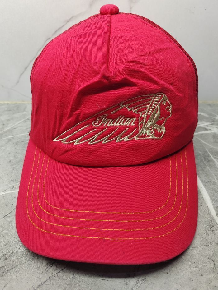 Vintage Vintage Indiana Motorcycle Trucker Cap Hat Size ONE SIZE - 2 Thumbnail