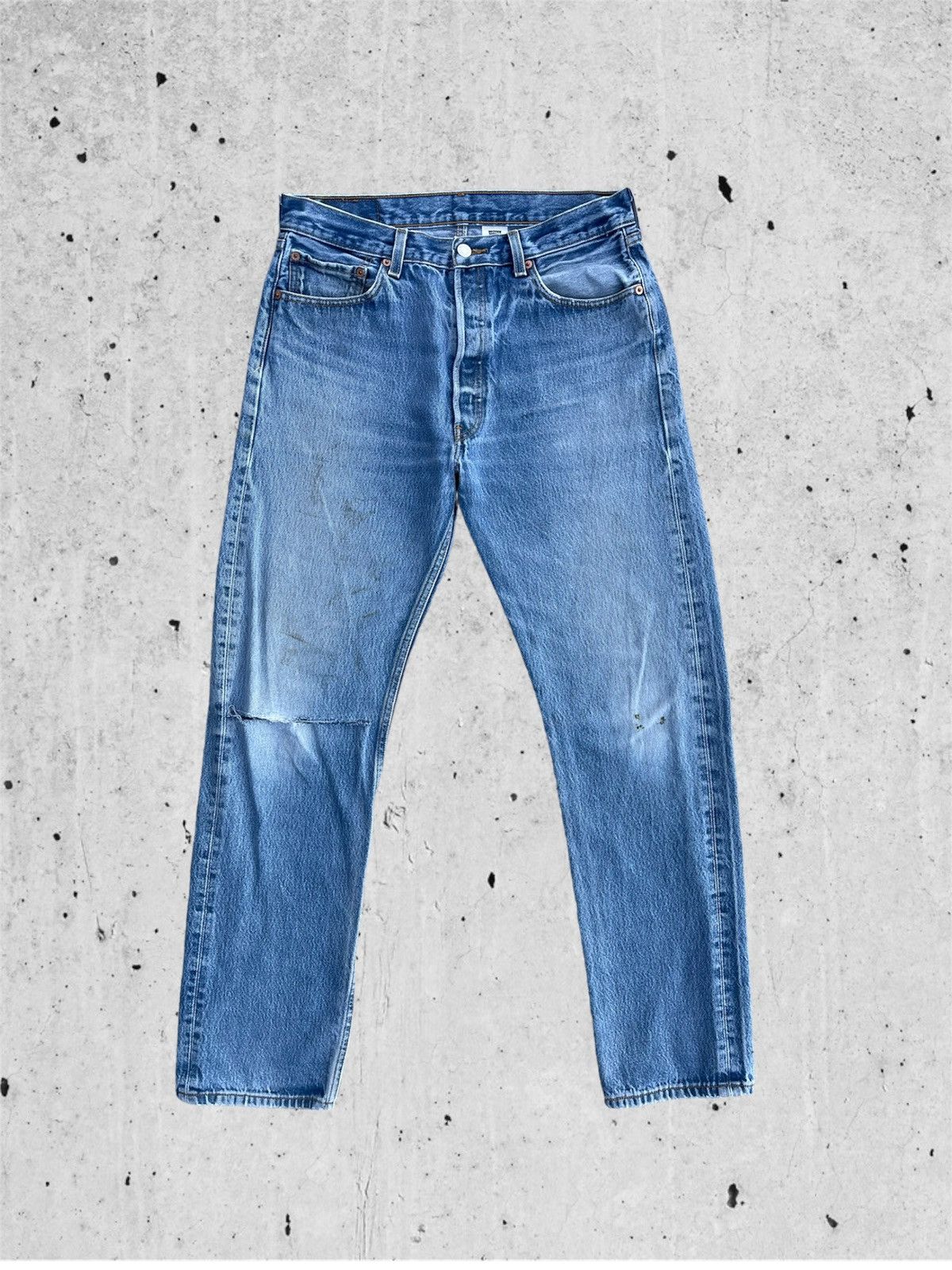 Jean × Levi's 🔥 Levi's 501 XX Blue Distressed Denim W32 🔥 Size US 32 / EU 48 - 2 Thumbnail