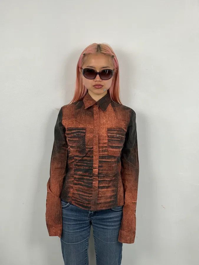 Roberto Cavalli SS2004 Cavalli Sunset Copper Overprint Shirt Size US M / EU 48-50 / 2 - 2 Thumbnail