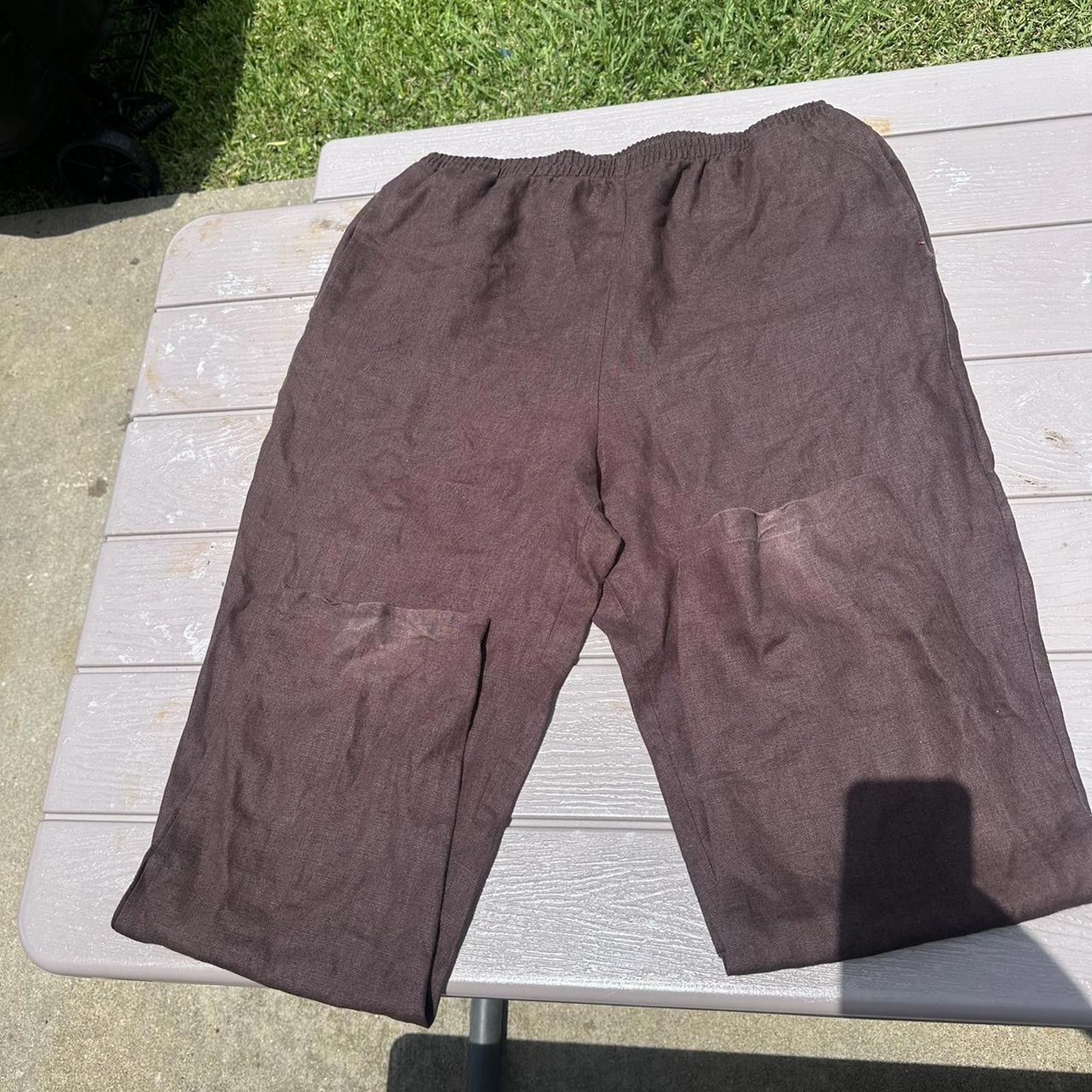Other Brown linen wide leg pants s #linenpants vintage M/L Size 32" / US 10 / IT 46 - 1 Thumbnail
