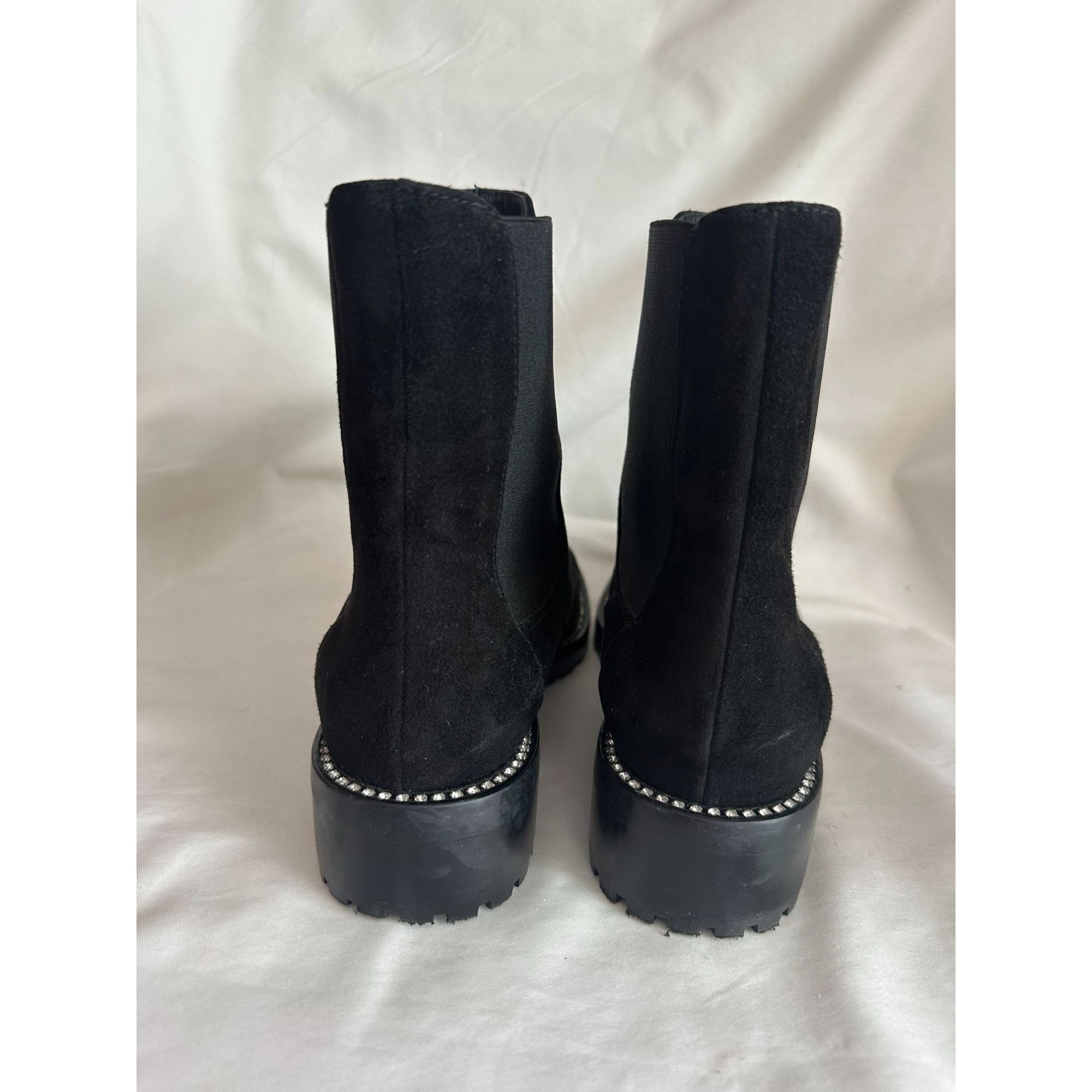 Stuart Weitzman Stuart Weitzman women's Kolbie Shine embellished booties in Size US 8 / IT 38 - 7 Thumbnail