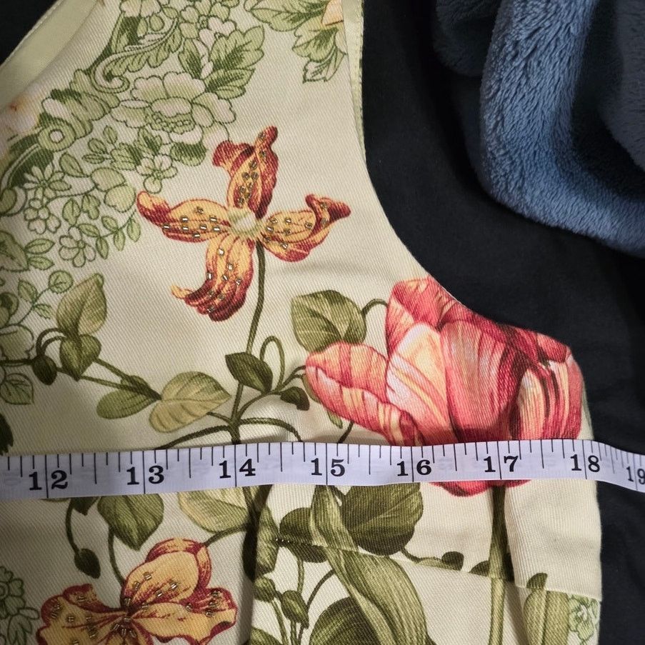 Talbots Talbots Sleeveless Yellow Floral Print Beaded Dress -Size 12 Size XL / US 12-14 / IT 48-50 - 6 Thumbnail