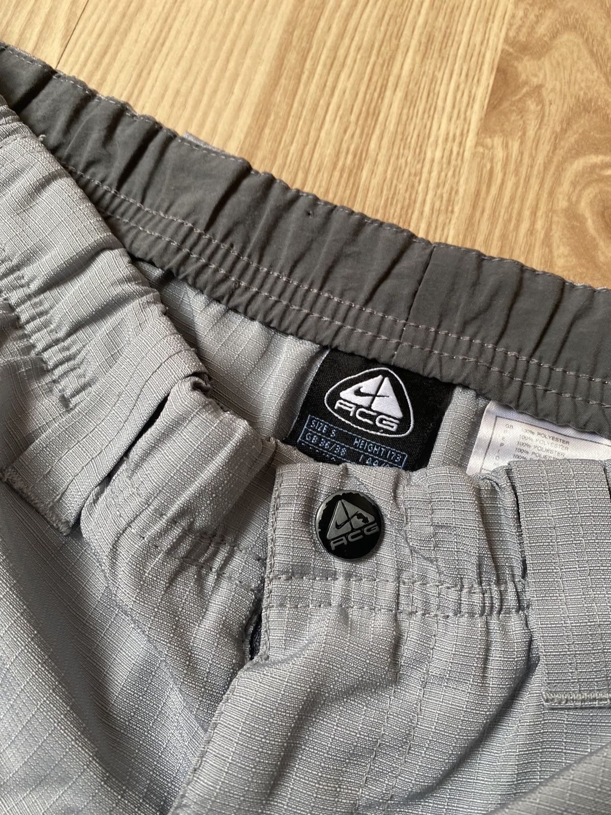 Nike × Nike ACG × Vintage Nike ACG Grey Vintage Long Shorts Size S Size US 29 - 3 Thumbnail