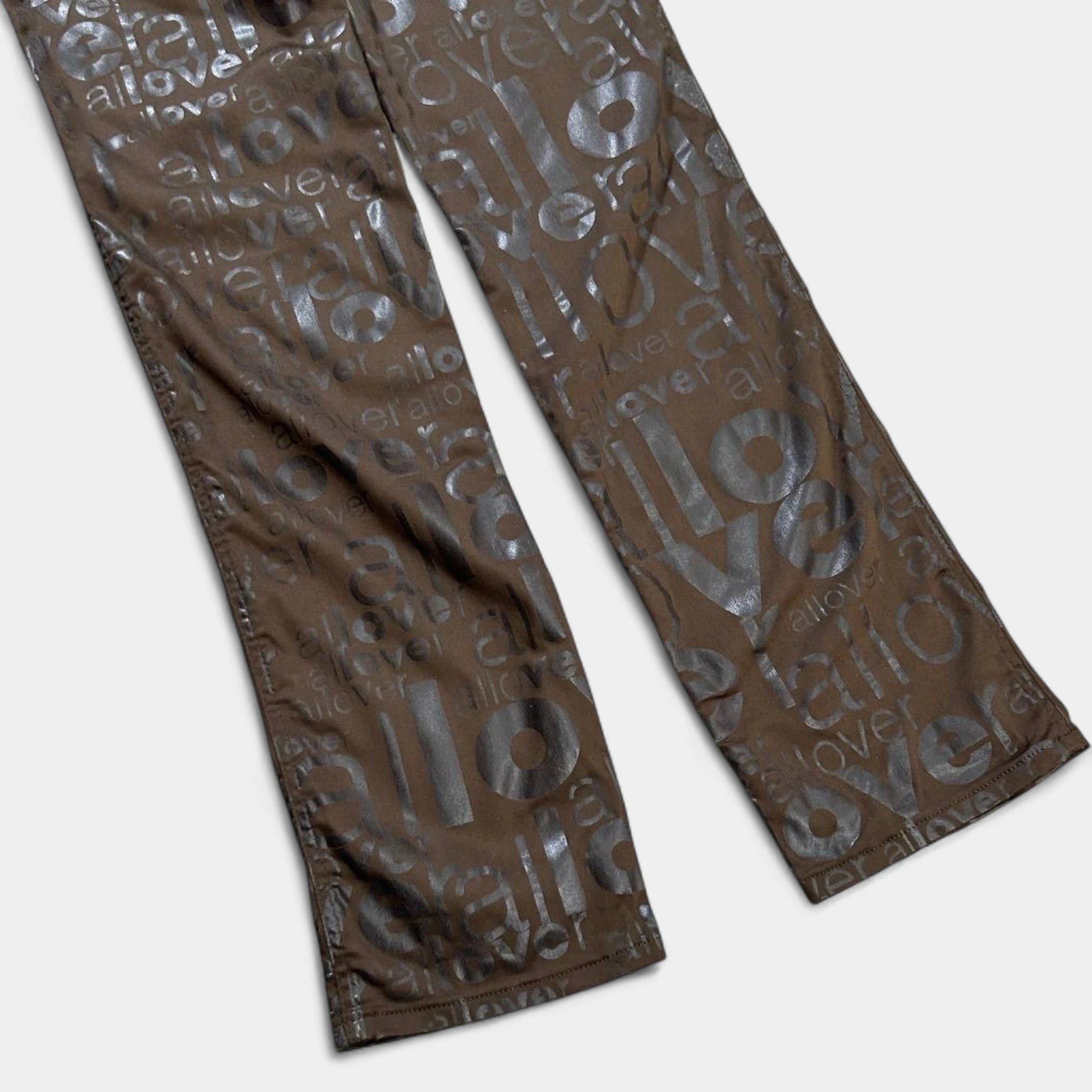 Moschino Moschino Brown Letters Print Pants Size US 31 - 3 Thumbnail