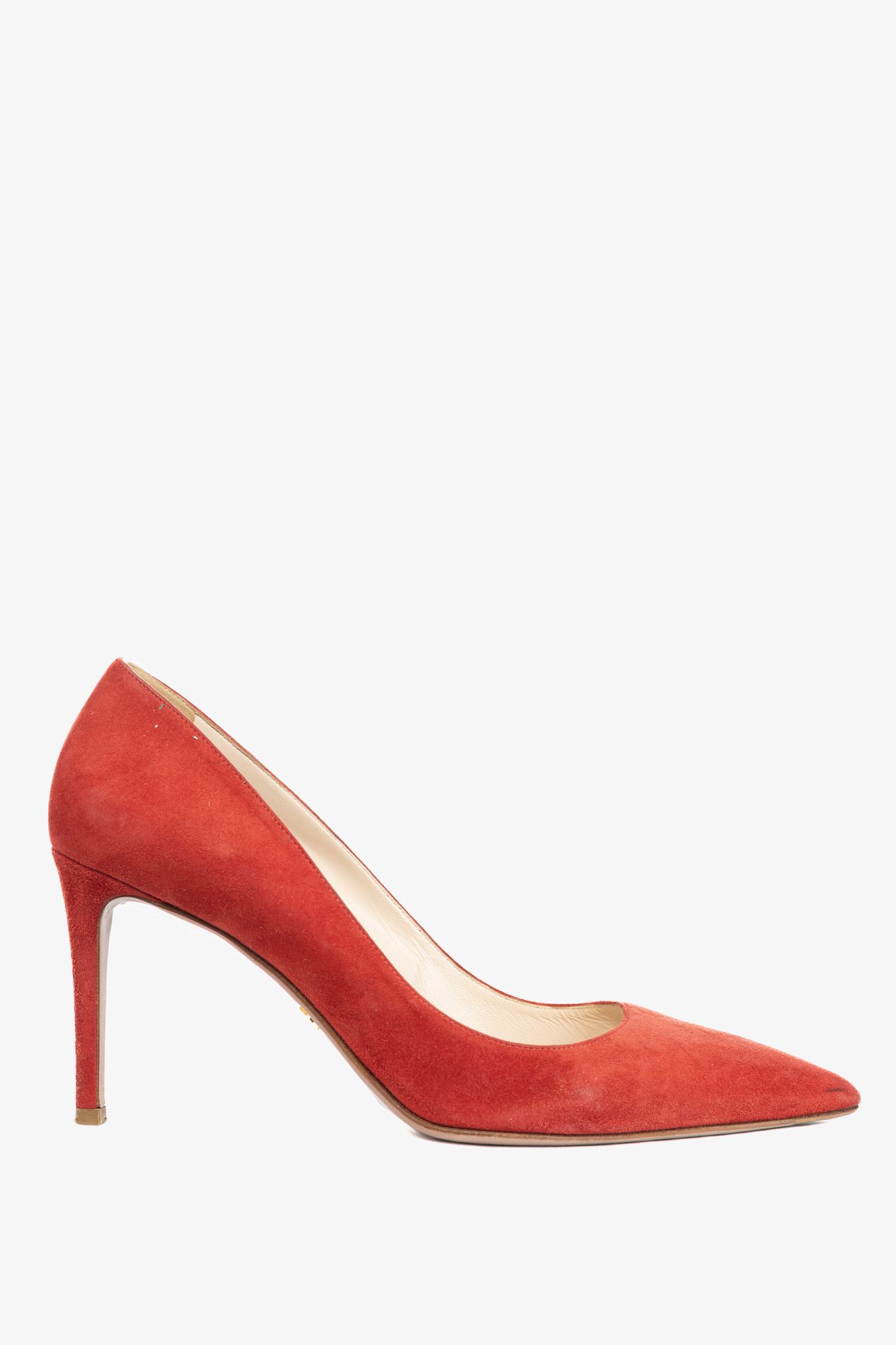 Prada Prada Red Suede Pointed-Toe Pumps Size US 9.5 / IT 39.5 - 1 Thumbnail