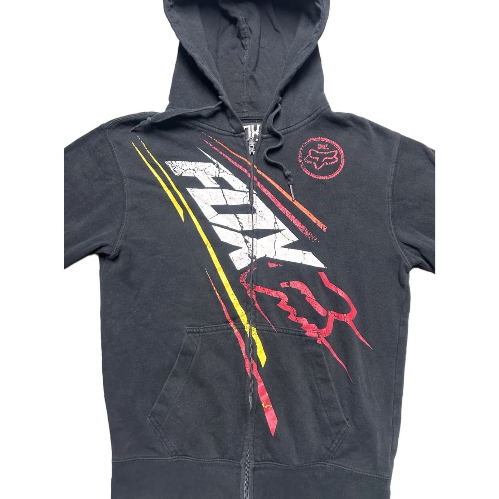 Fox Racing VINTAGE Fox Racing Hoodie Full Zip Black Grunge Logo Skater Small Men's S Size US S / EU 44-46 / 1 - 1 Thumbnail