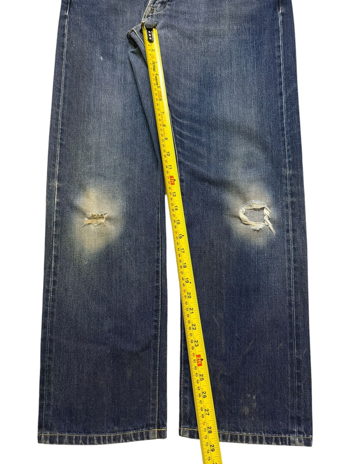 Uniqlo Vintage Y2K Japan Uniqlo Selvegde Faded Distress Loose Fit Size US 34 / EU 50 - 12 Thumbnail