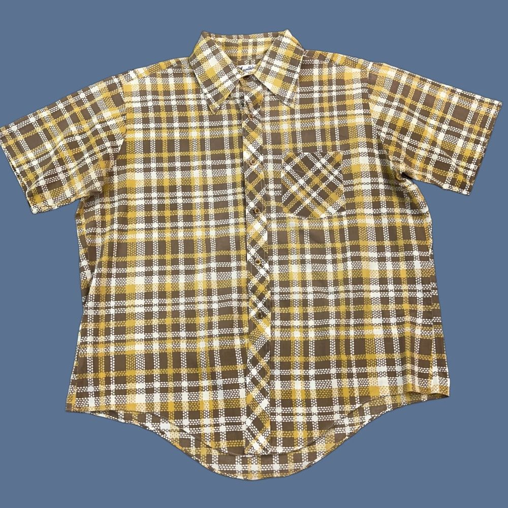 Marlboro VINTAGE Marlboro Shirt Mens XL Yellow Brown Plaid Permanent Press Button Up Size US XL / EU 56 / 4 - 1 Thumbnail