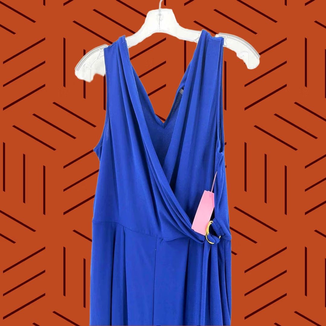 Vintage Emma & Michelle Blue Sleeveless Jumpsuit Medium Size 32" / US 10 / IT 46 - 1 Thumbnail