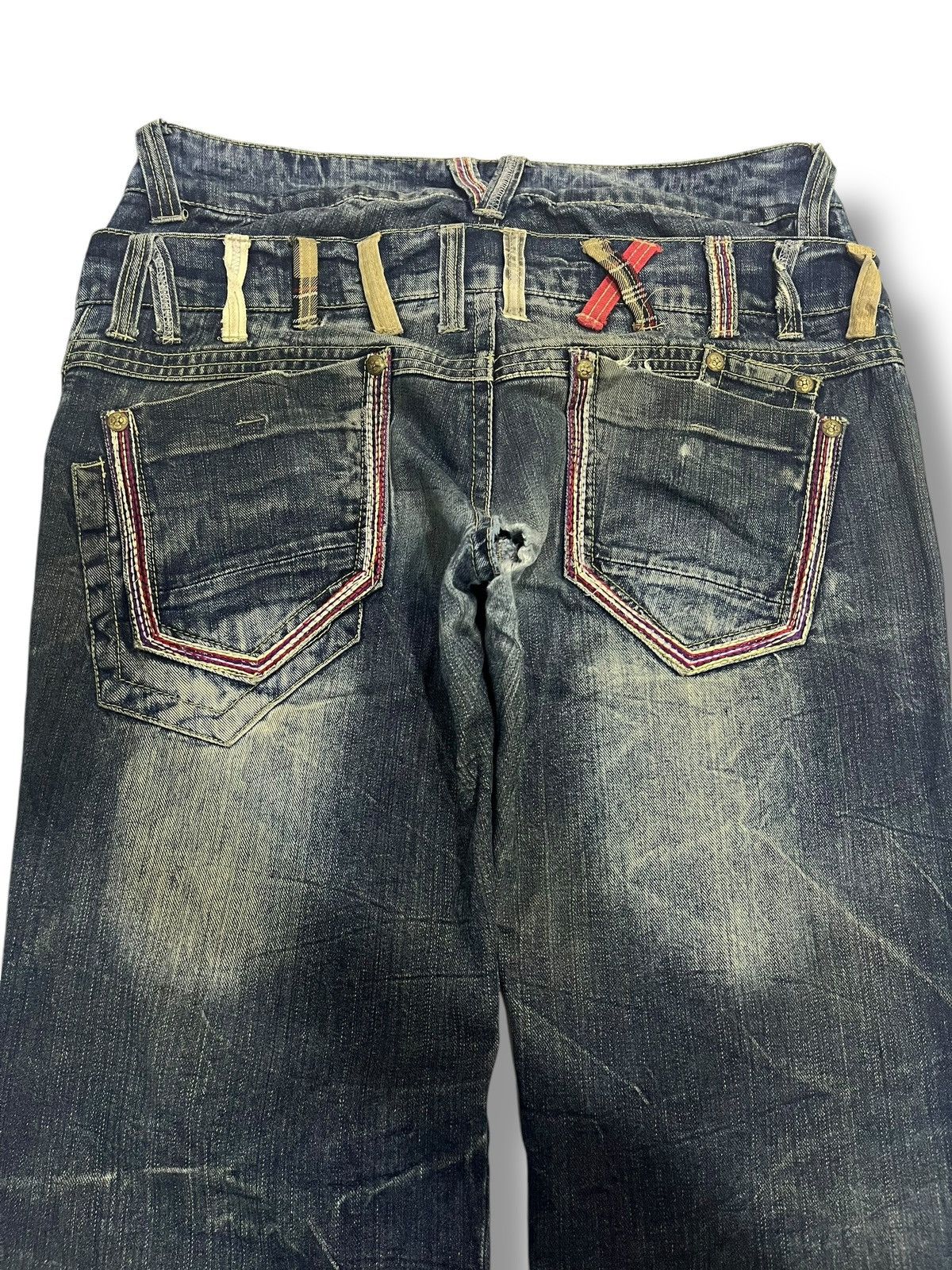 If Six Was Nine SICK💥 VINTAGE SORRIDERE DOUBLE WAIST MUD WASH DENIM Size US 35 - 9 Thumbnail