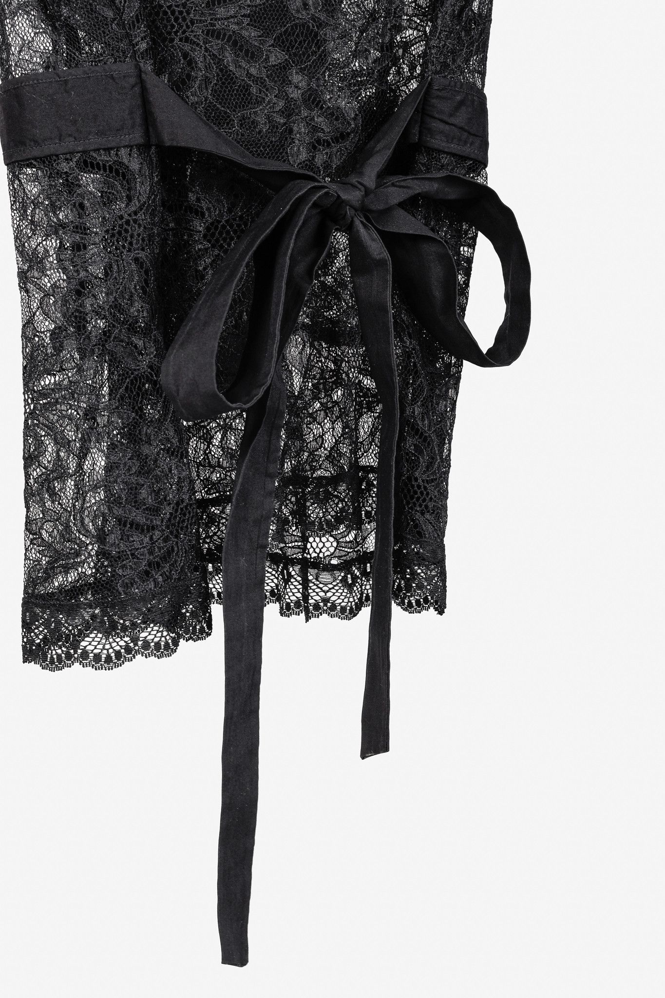 Dolce & Gabbana D&G Dolce & Gabbana Lace Flutter-Sleeve Tie-Waist Blouse Size S / US 4 / IT 40 - 7 Thumbnail