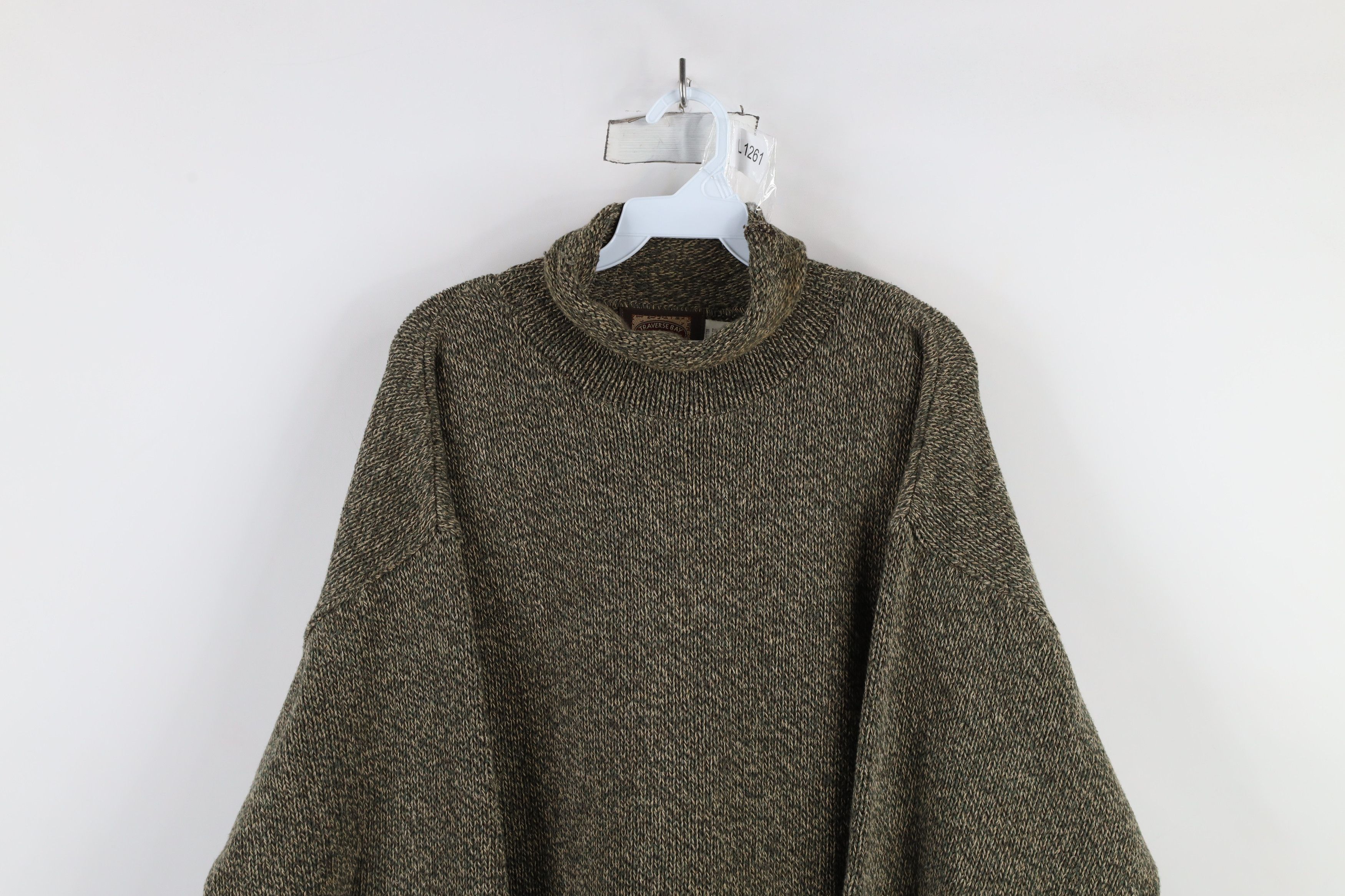 Vintage Vintage 90s Streetwear Marled Knit Turtleneck Sweater USA Size US M / EU 48-50 / 2 - 2 Thumbnail