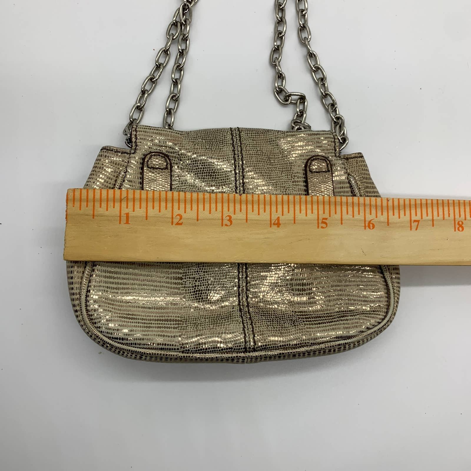 Banana Republic Banana Republic Crossbody Bag Chain Strap Gold Small Purse Size ONE SIZE - 7 Thumbnail