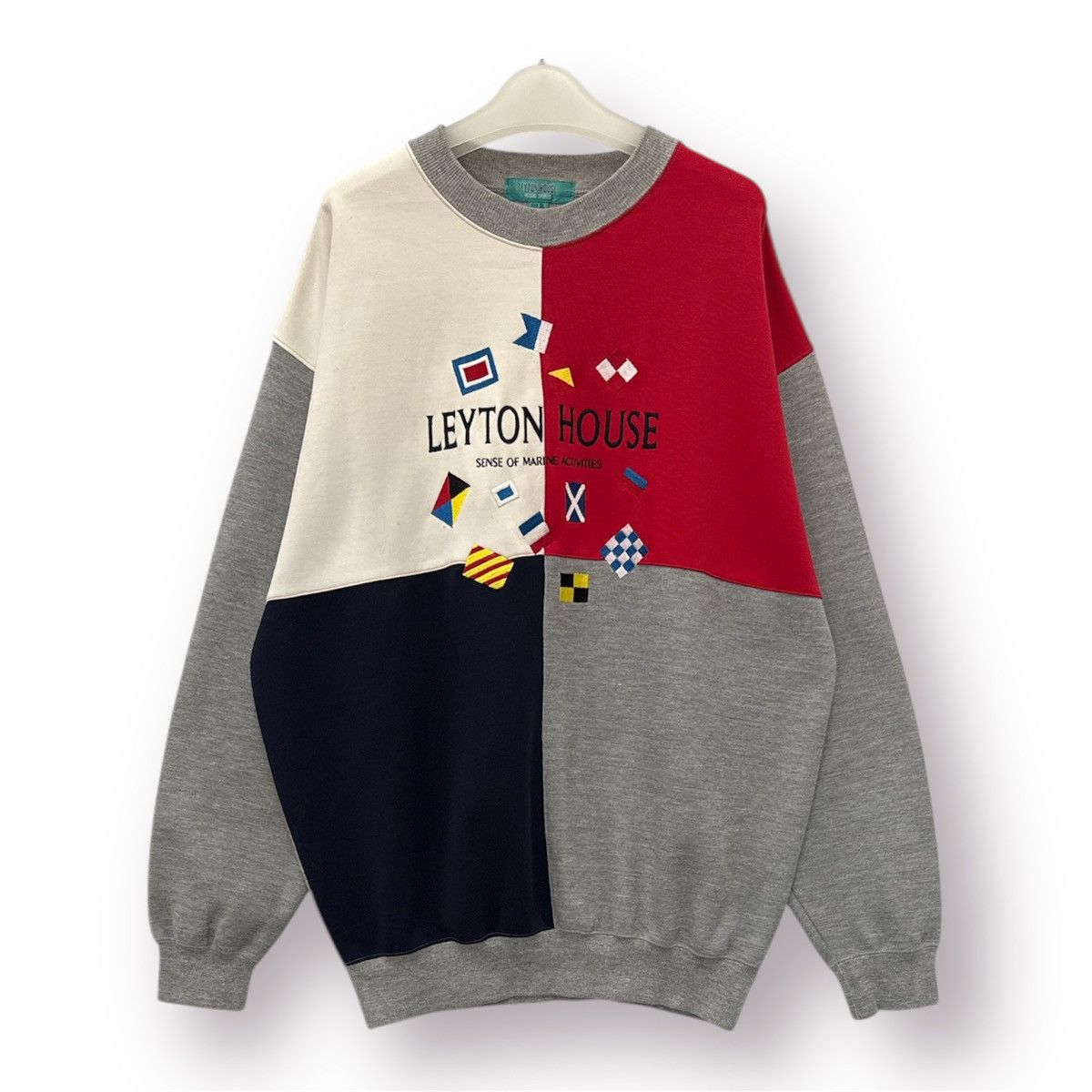 Japanese Brand ⚡️Leyton House Embroided Logo Multicolor Roundneck Sweatshirt Size US L / EU 52-54 / 3 - 1 Thumbnail