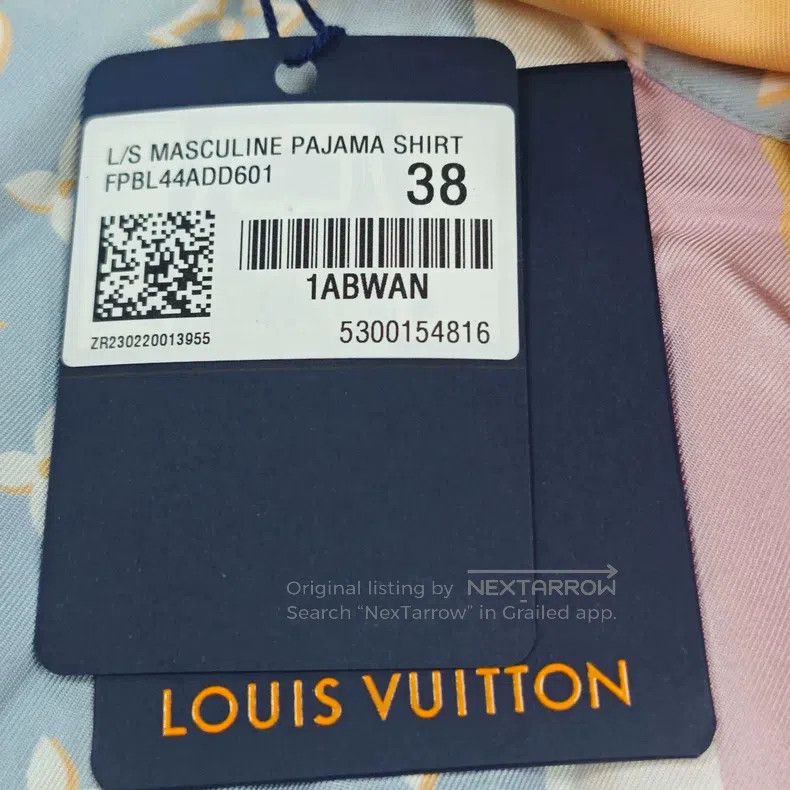Louis Vuitton Louis Vuitton Light blue full logo mulberry silk shirt Size XS / US 0-2 / IT 36-38 - 8 Thumbnail