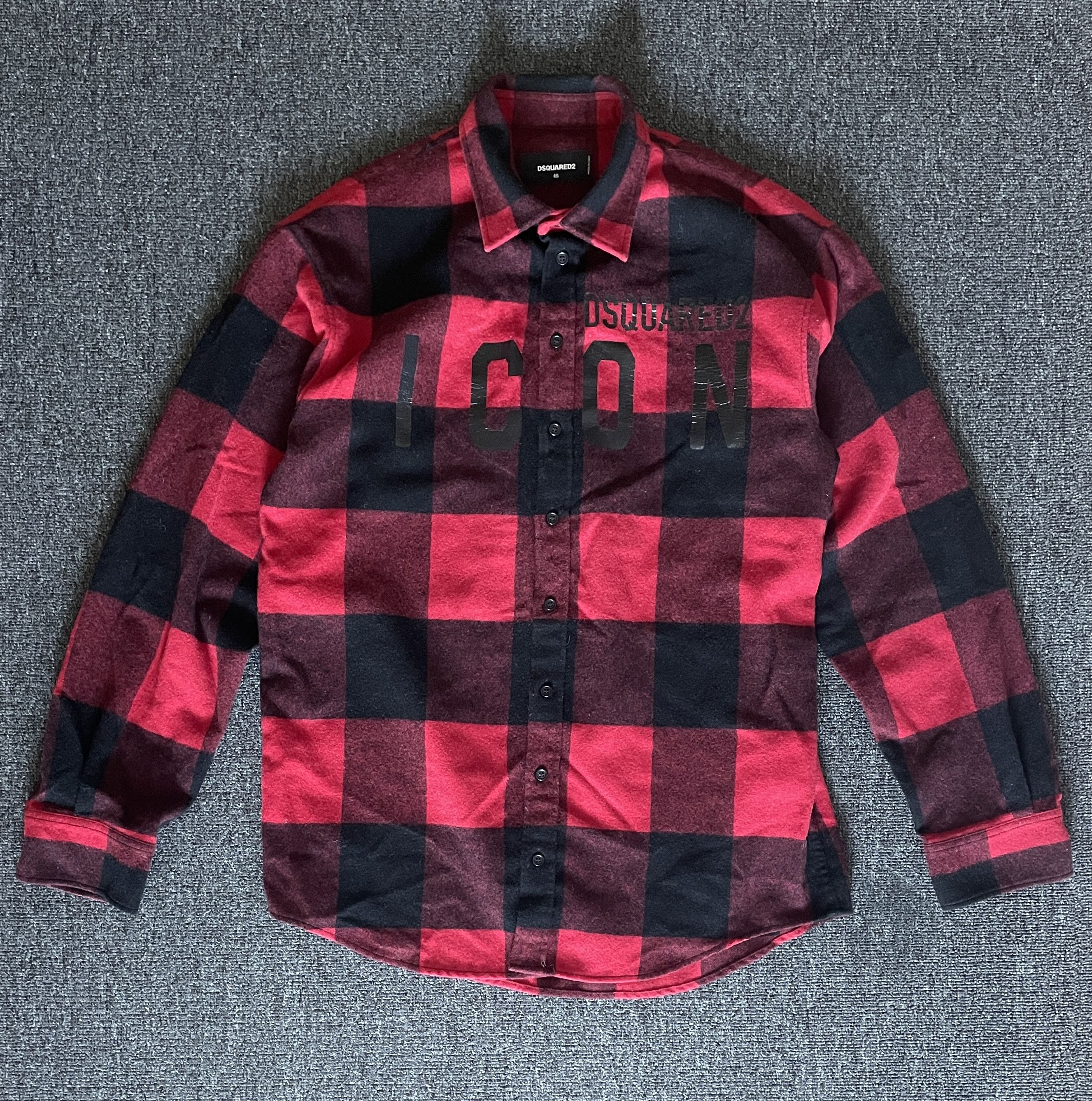 Dsquared2 Dsquared2 red and black plaid wool thick ICON shirt size 46 Size US S / EU 44-46 / 1 - 2 Thumbnail