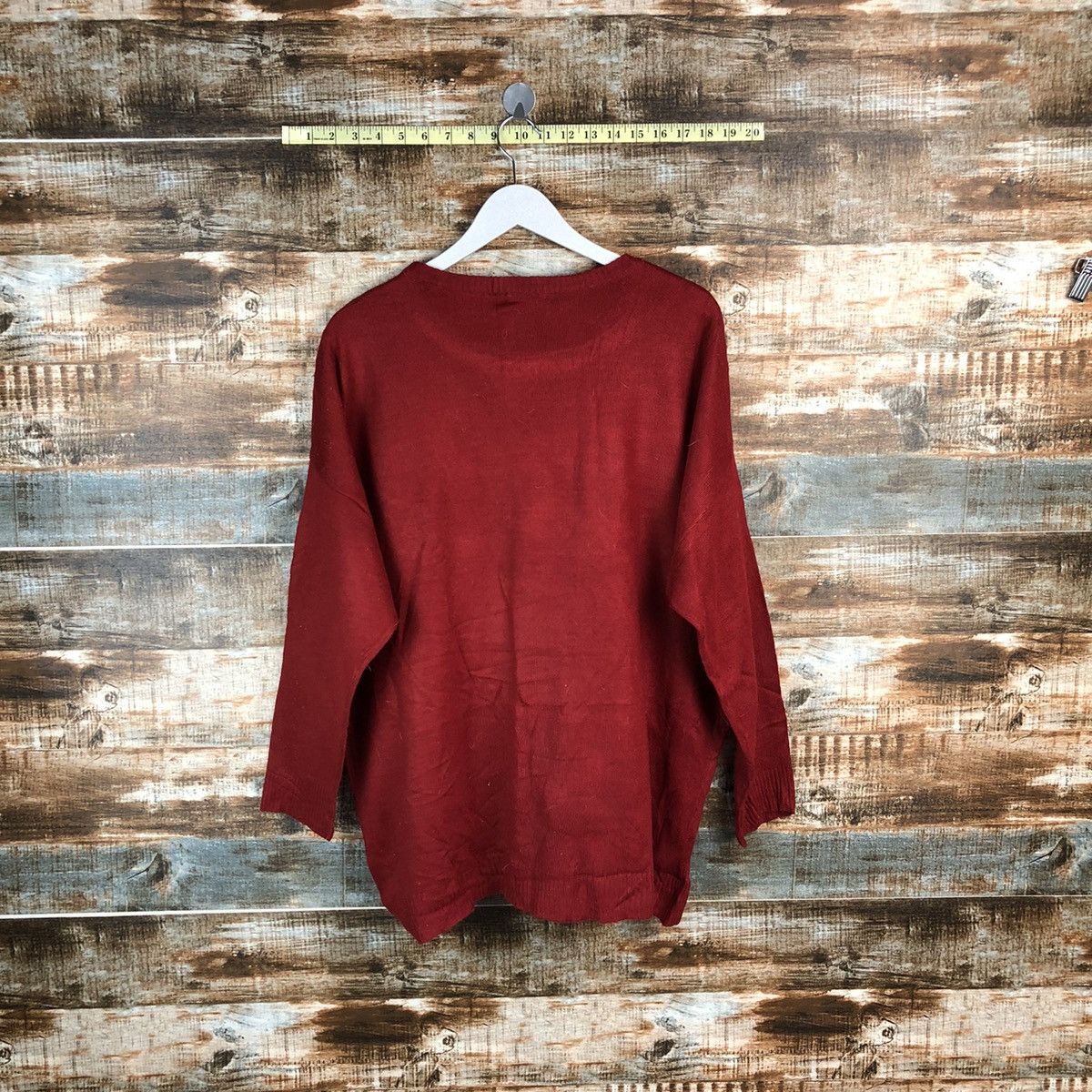 Homespun Knitwear × Japanese Brand Favori cat Red Knitwear #A1846 Size XL / US 12-14 / IT 48-50 - 12 Thumbnail