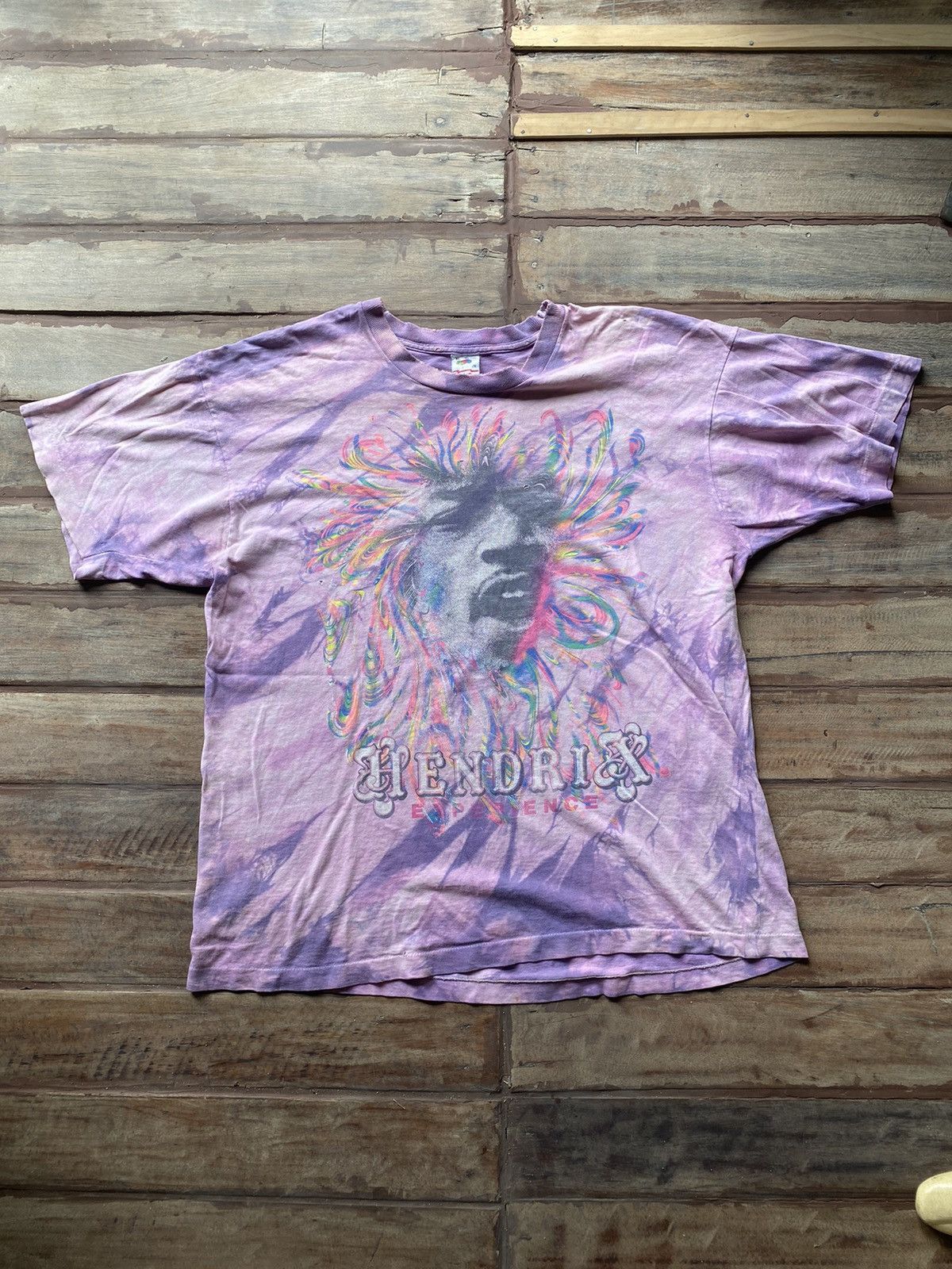 Band Tees × Vintage Vintage Jimmi Hendrix T Shirt Experience Tye Dye 90s Size US XL / EU 56 / 4 - 1 Thumbnail