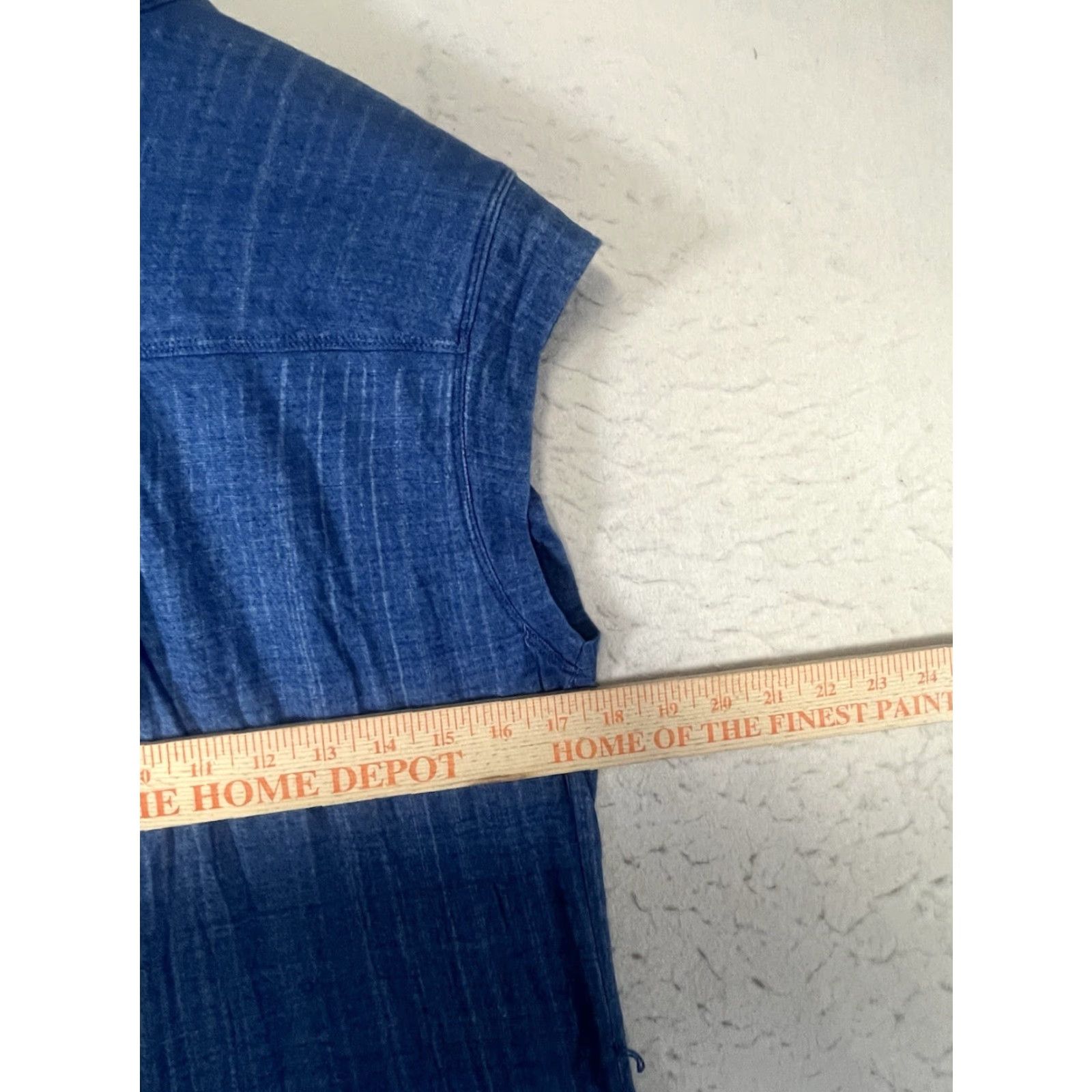 Anthropologie Cloth & Stone By Anthropologie Dress Womens Size Medium Blue 100% Cotton Casual Sleeveless Chambray Lyocell Collared Pullover Short Dress Size M / US 6-8 / IT 42-44 - 3 Thumbnail