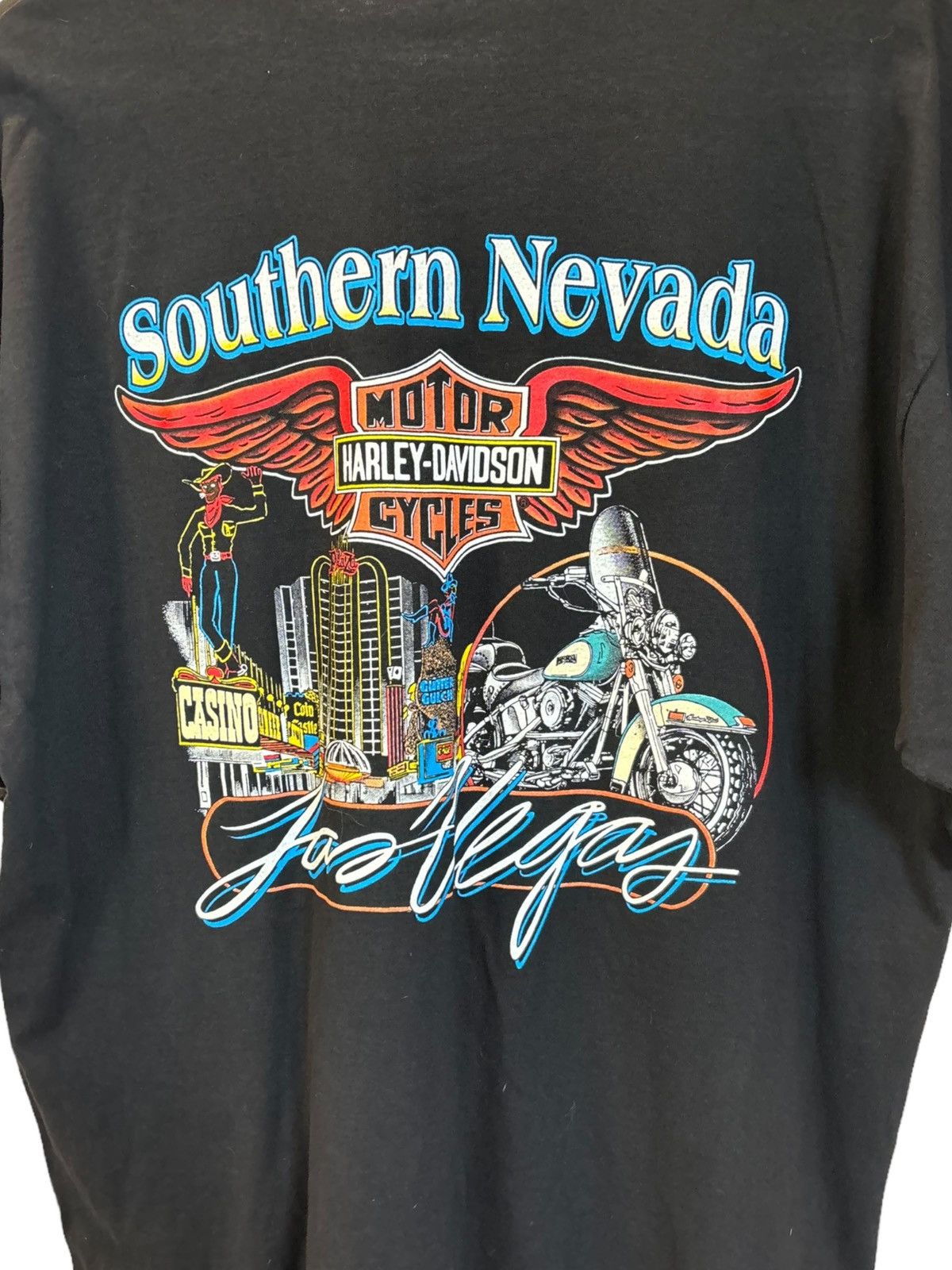 Harley Davidson Vintage 1996 Las Vegas Harley Davidson T-Shirt Size US XXL / EU 58 / 5 - 6 Thumbnail