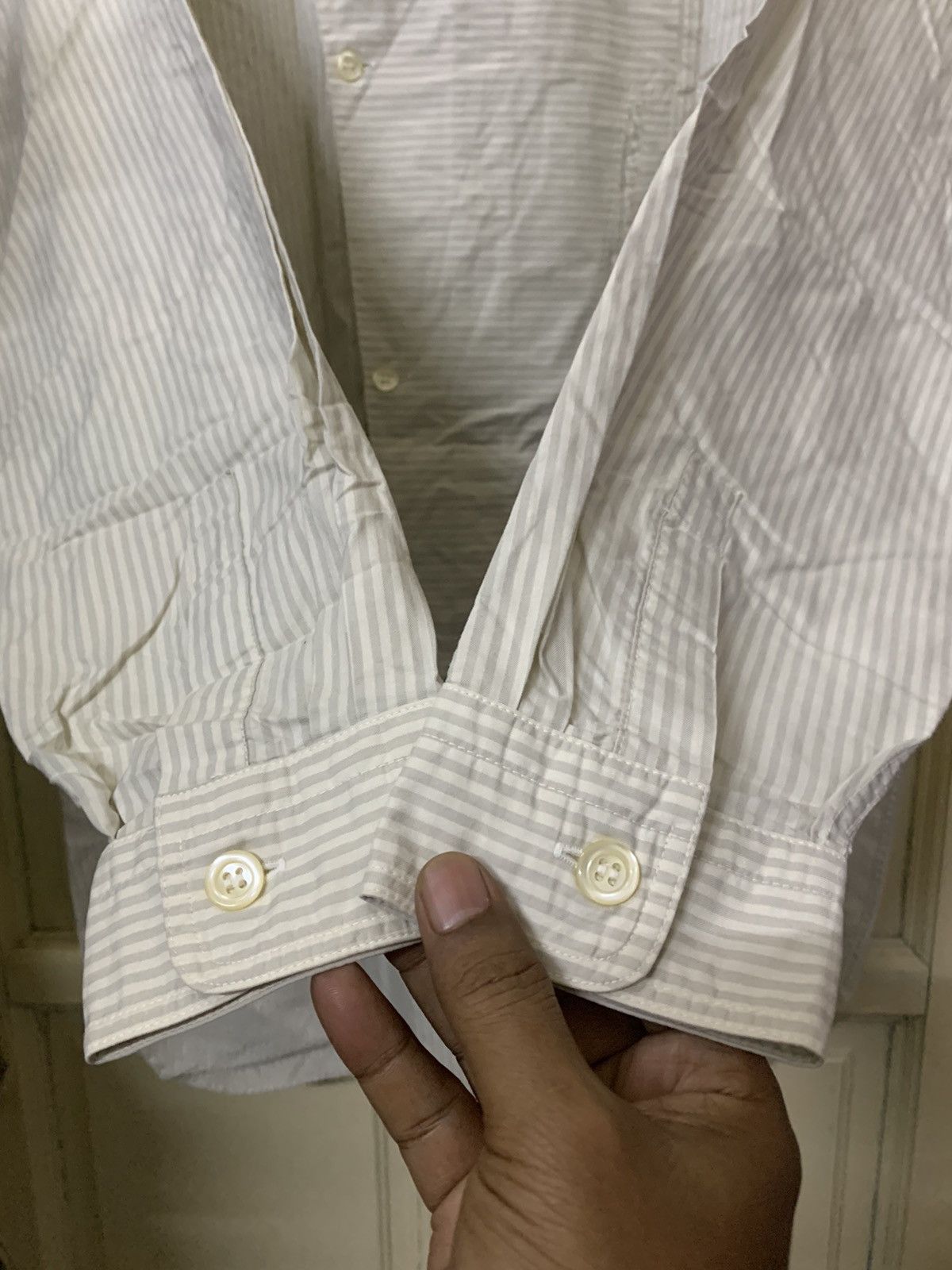 Issey Miyake 💥Final💥Vintage Issey Miyake Stripe Shirt Buttom Size US L / EU 52-54 / 3 - 2 Thumbnail