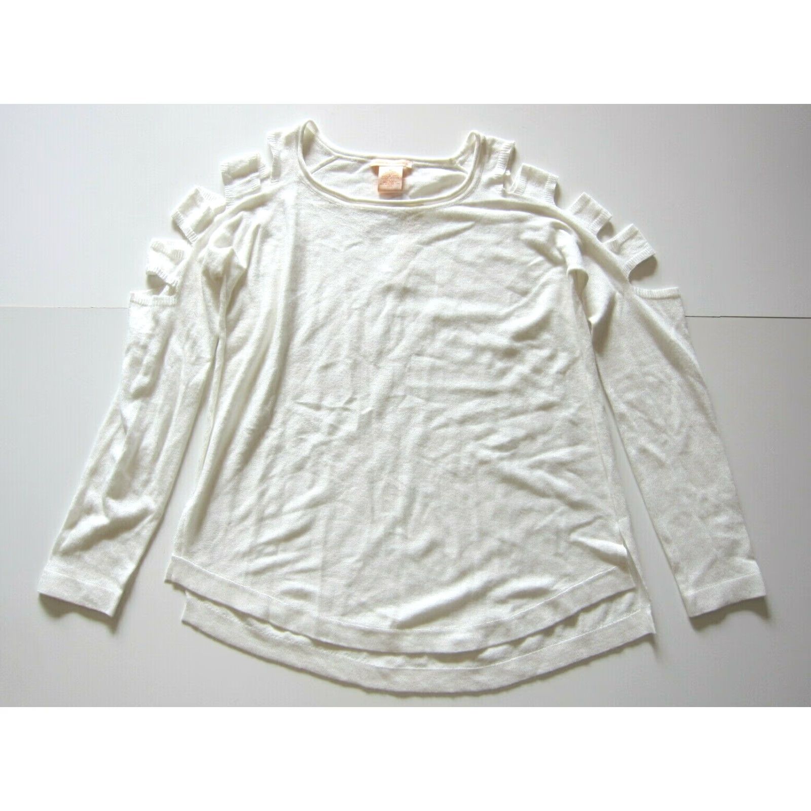 Nordstrom NWT Sweet Romeo Nordstrom White Open Shoulder Long Sleeve Sweater Women Medium Size M / US 6-8 / IT 42-44 - 2 Thumbnail