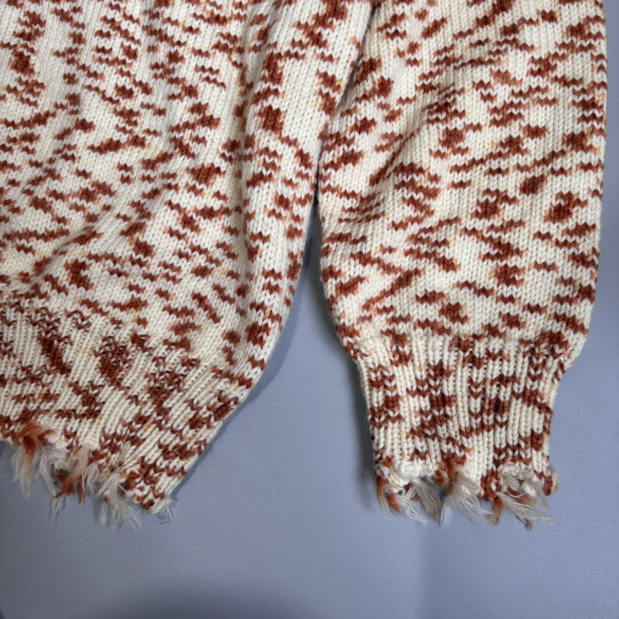 Acne Studios × Designer Acne Studios Off-White & Orange Sweater knitted Size S / US 4 / IT 40 - 3 Thumbnail