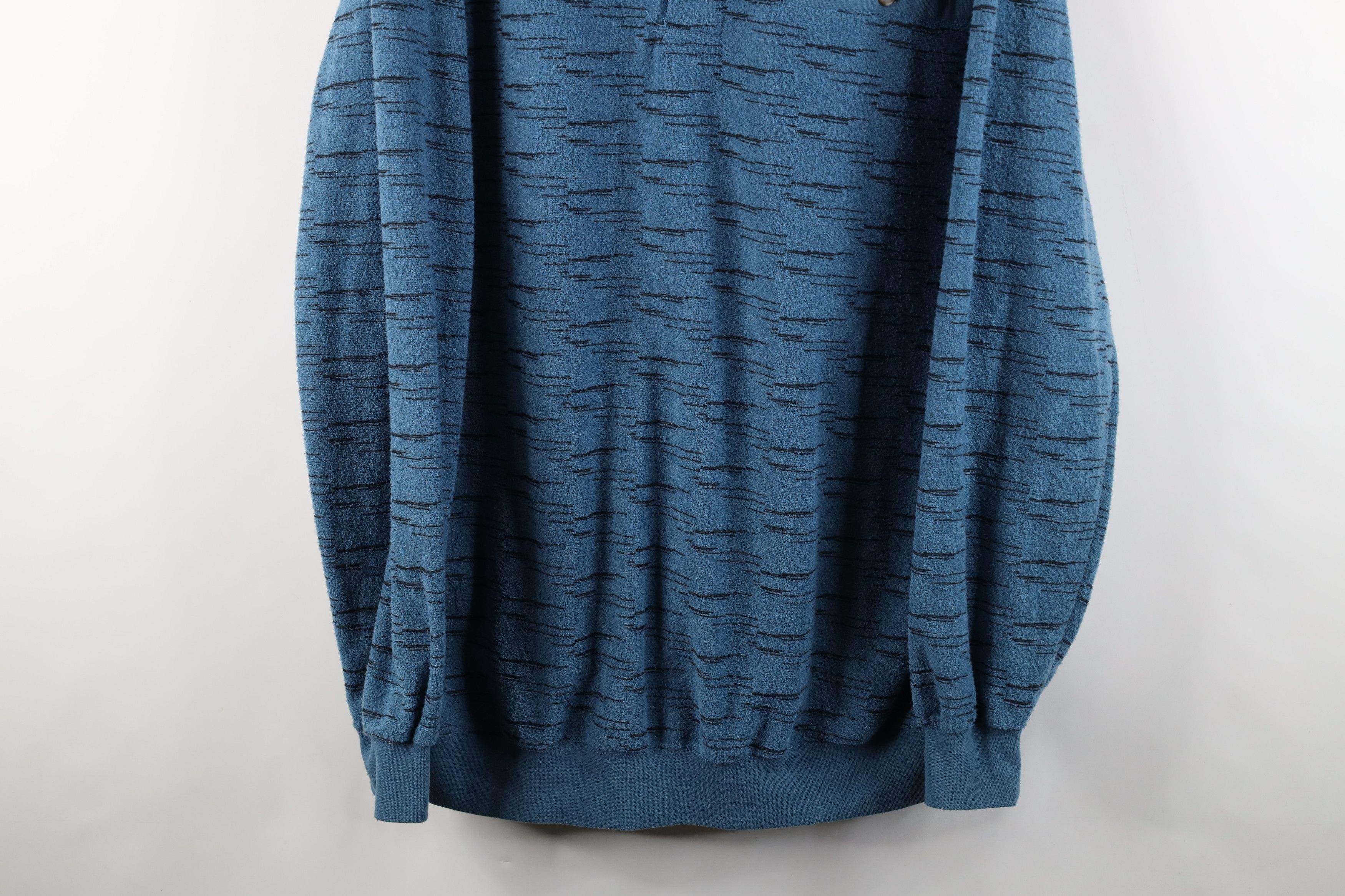 Vintage Vintage 90s Streetwear Fleck Fleece Collared Sweatshirt Blue Size US XXL / EU 58 / 5 - 3 Thumbnail