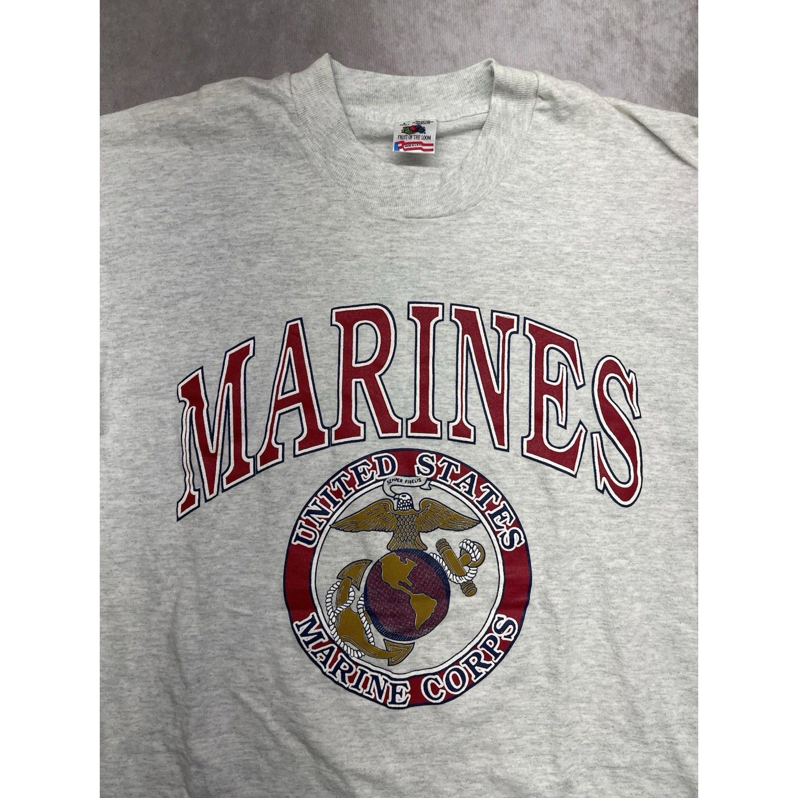 Fruit Of The Loom NOS Vintage 90s USMC Single Stitch T-Shirt Large Fruit of th Size US L / EU 52-54 / 3 - 2 Thumbnail