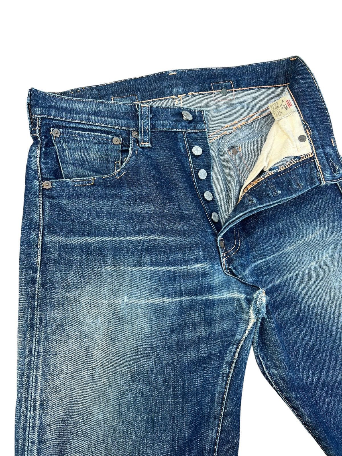 Levi's VTG 2002 Levi’s 501 XX LVC 1937 Ripped Denim Selvedge Jeans Size US 30 / EU 46 - 5 Thumbnail