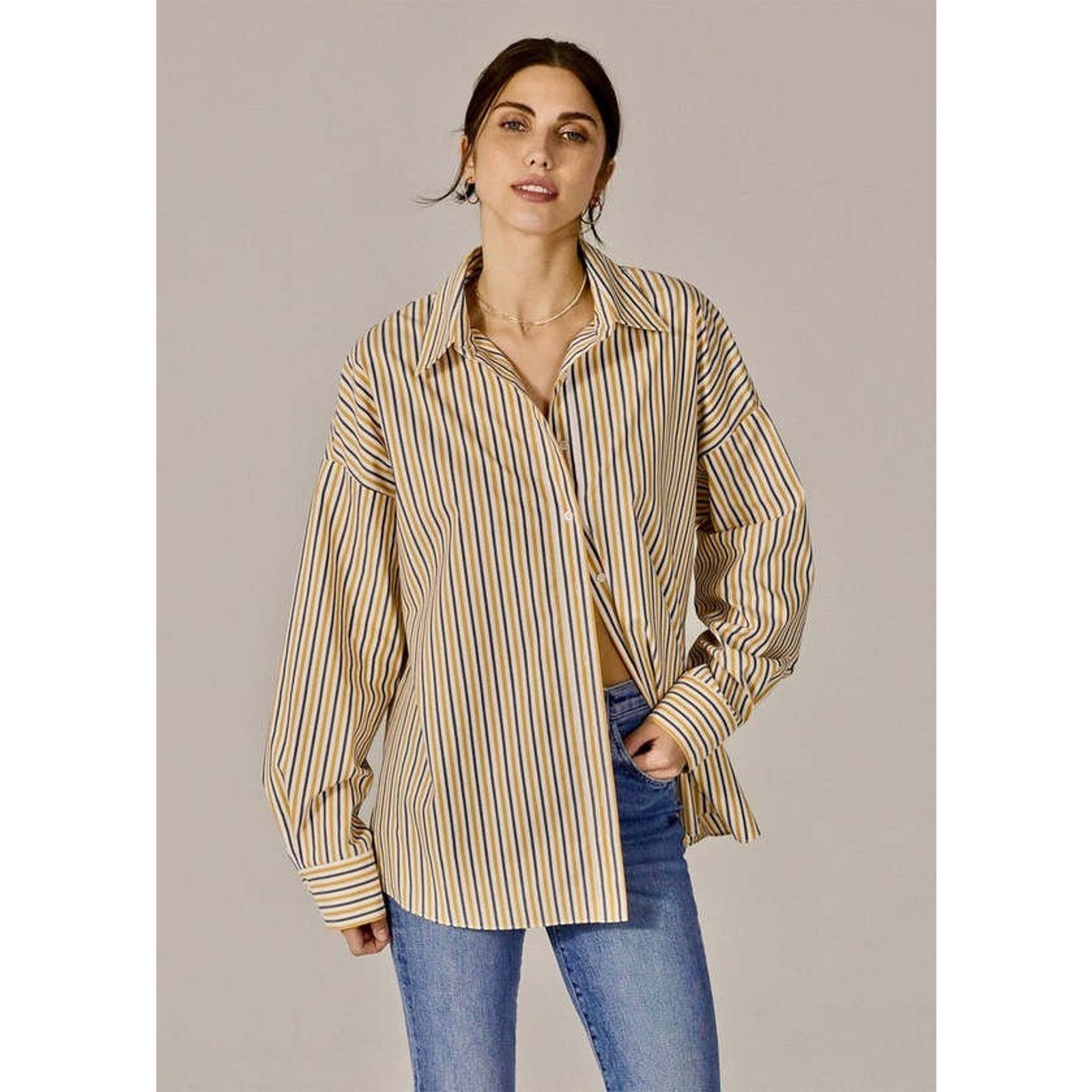 Other Favorite Daughter Ex Boyfriend Oversized Shirt Pinstripe L Size L / US 10 / IT 46 - 1 Thumbnail
