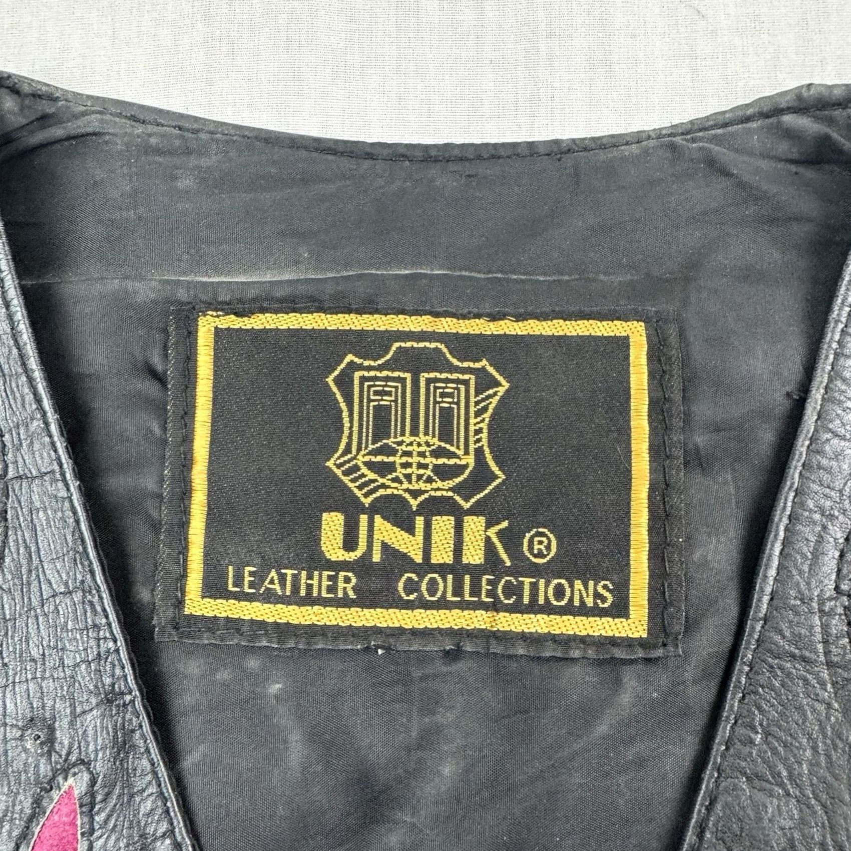 Vintage VINTAGE Unik Leather Biker Vest Womens Medium Motorcycle Jacket 90s Black Slim Solid Snap Knits? Size M / US 6-8 / IT 42-44 - 2 Thumbnail