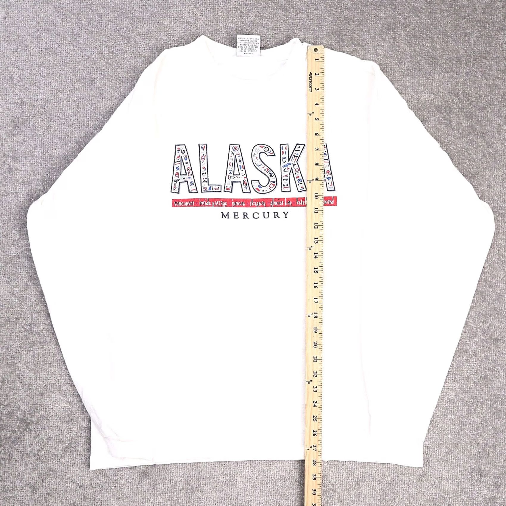 Vintage VINTAGE Alaska Mercury 90s USA Made in USA Cotton Long Sleeve T-Shirt L White Mens Size US L / EU 52-54 / 3 - 3 Thumbnail