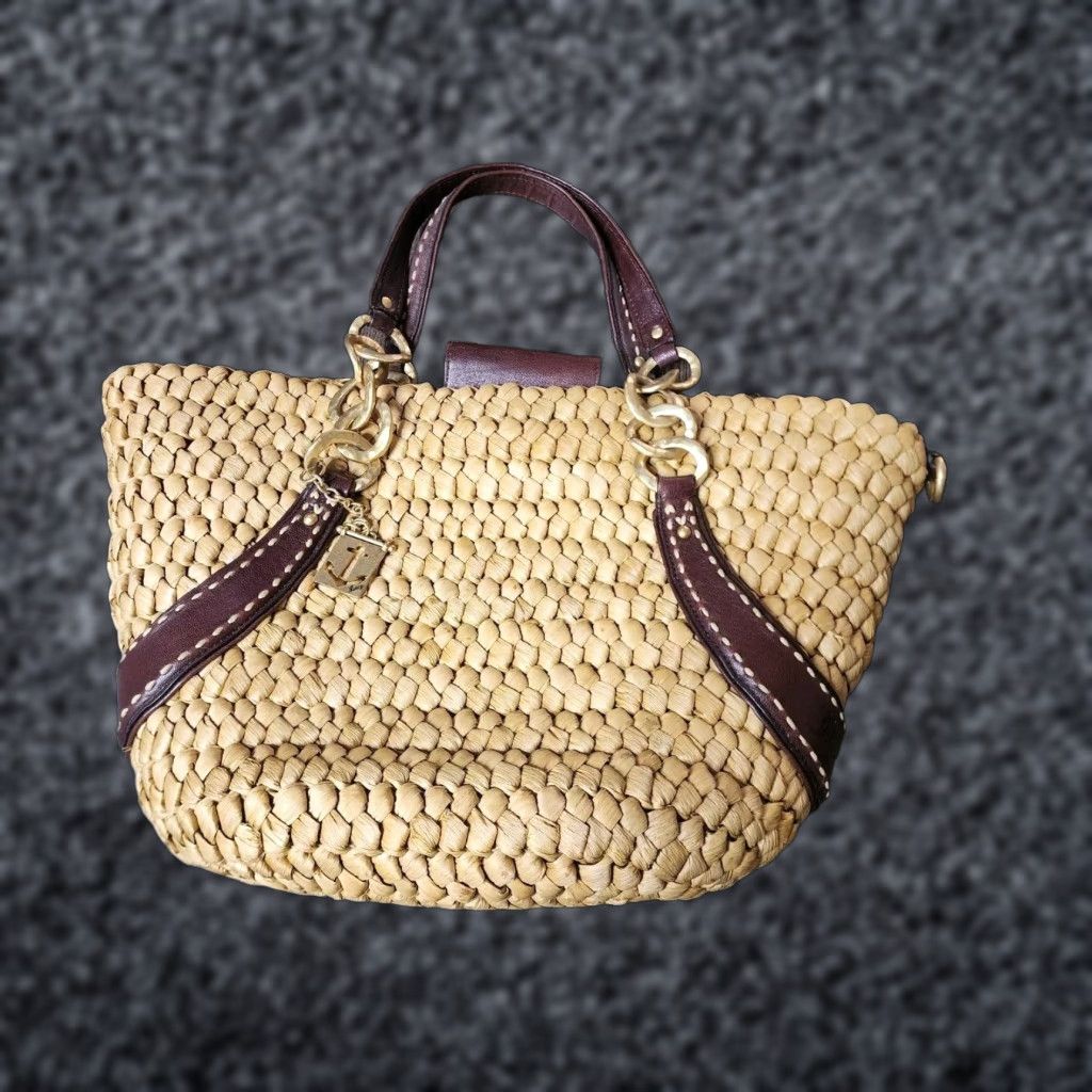 Juicy Couture VINTAGE Juicy Couture Beach Tote Bag Women Large Straw Leather Pattern Woven 2000s Size L / US 10 / IT 46 - 1 Thumbnail