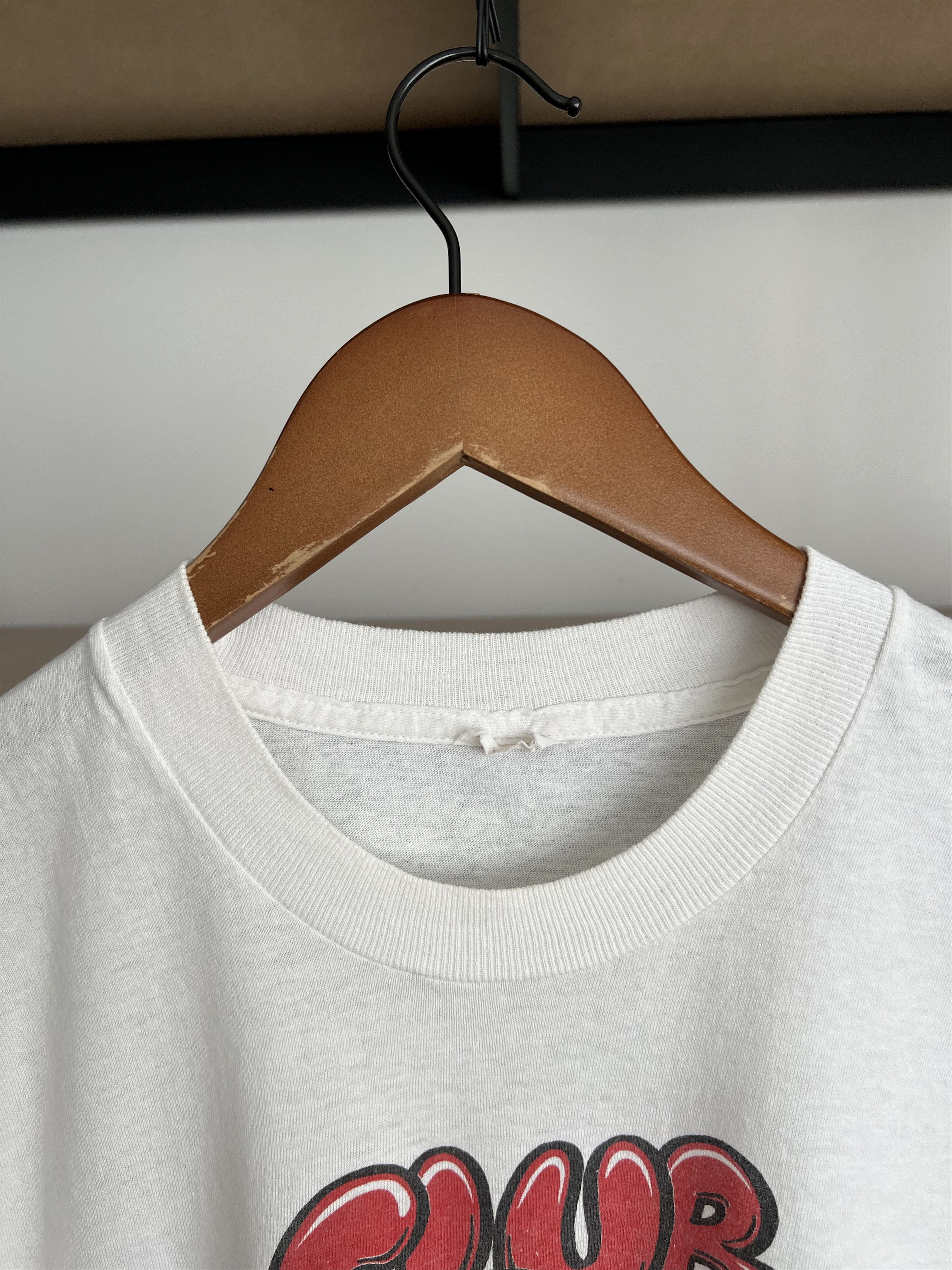Vintage Vintage 90s Condom Safe Sex Sexy Single Stitch White T-shirt Size US XL / EU 56 / 4 - 8 Thumbnail