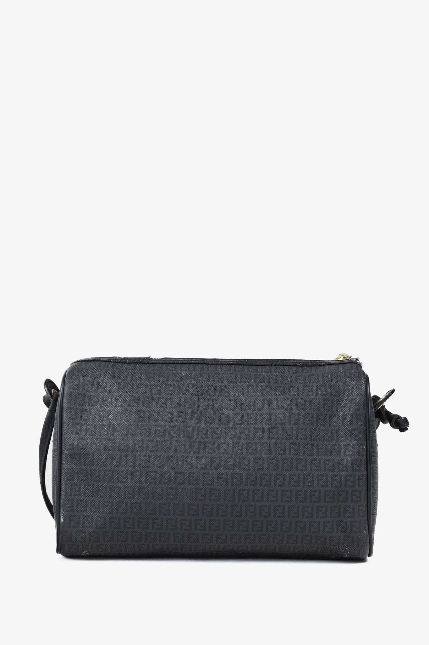 Fendi Fendi Vintage Grey & Black FF Coated Canvas Crossbody Bag Size ONE SIZE - 4 Thumbnail