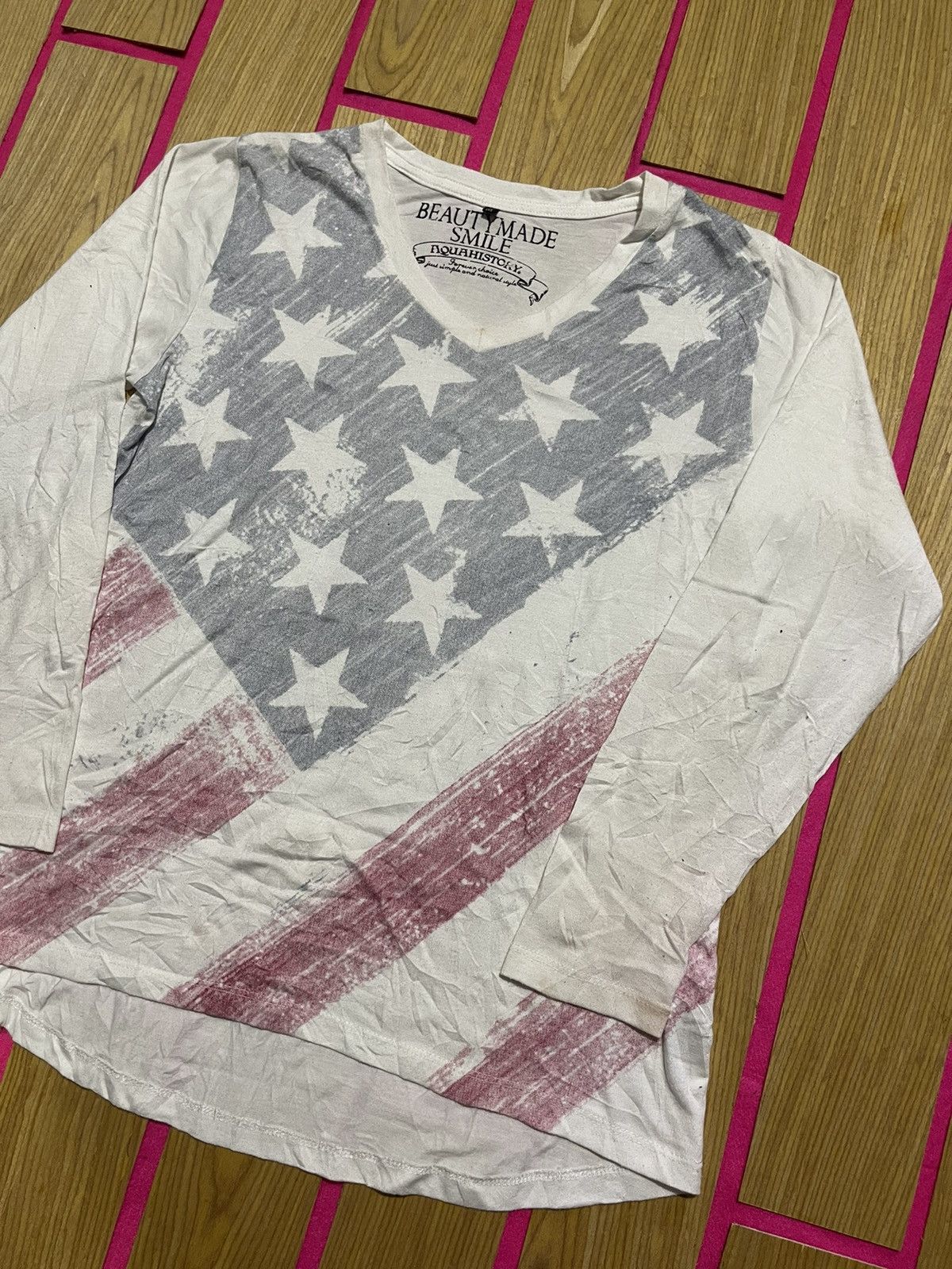 Hysteric Glamour Y2K AQUAHISTORY long sleeve tshirt big flag style Size US M / EU 48-50 / 2 - 2 Thumbnail