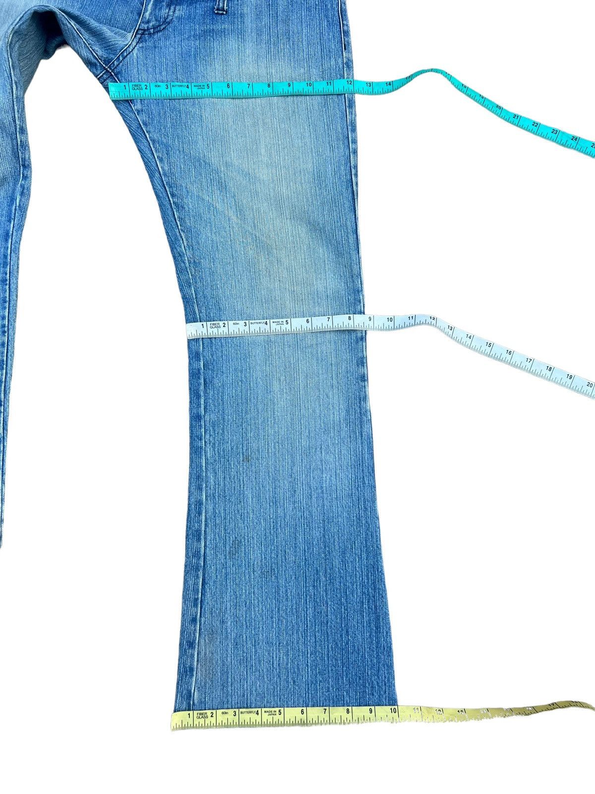 Japanese Brand Rupert Japan Double Waist Fade Mud Blue Denim Flare Jeans Size US 34 / EU 50 - 4 Thumbnail
