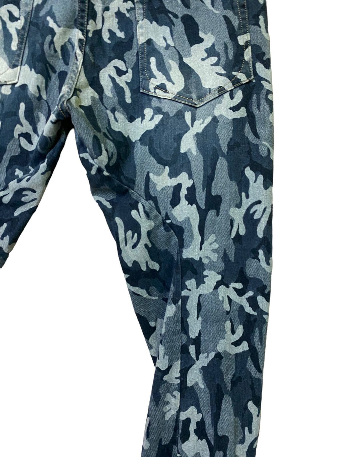 Japanese Brand Bit Blue Double Waist Camo style Baggy Denim Size US 32 / EU 48 - 13 Thumbnail